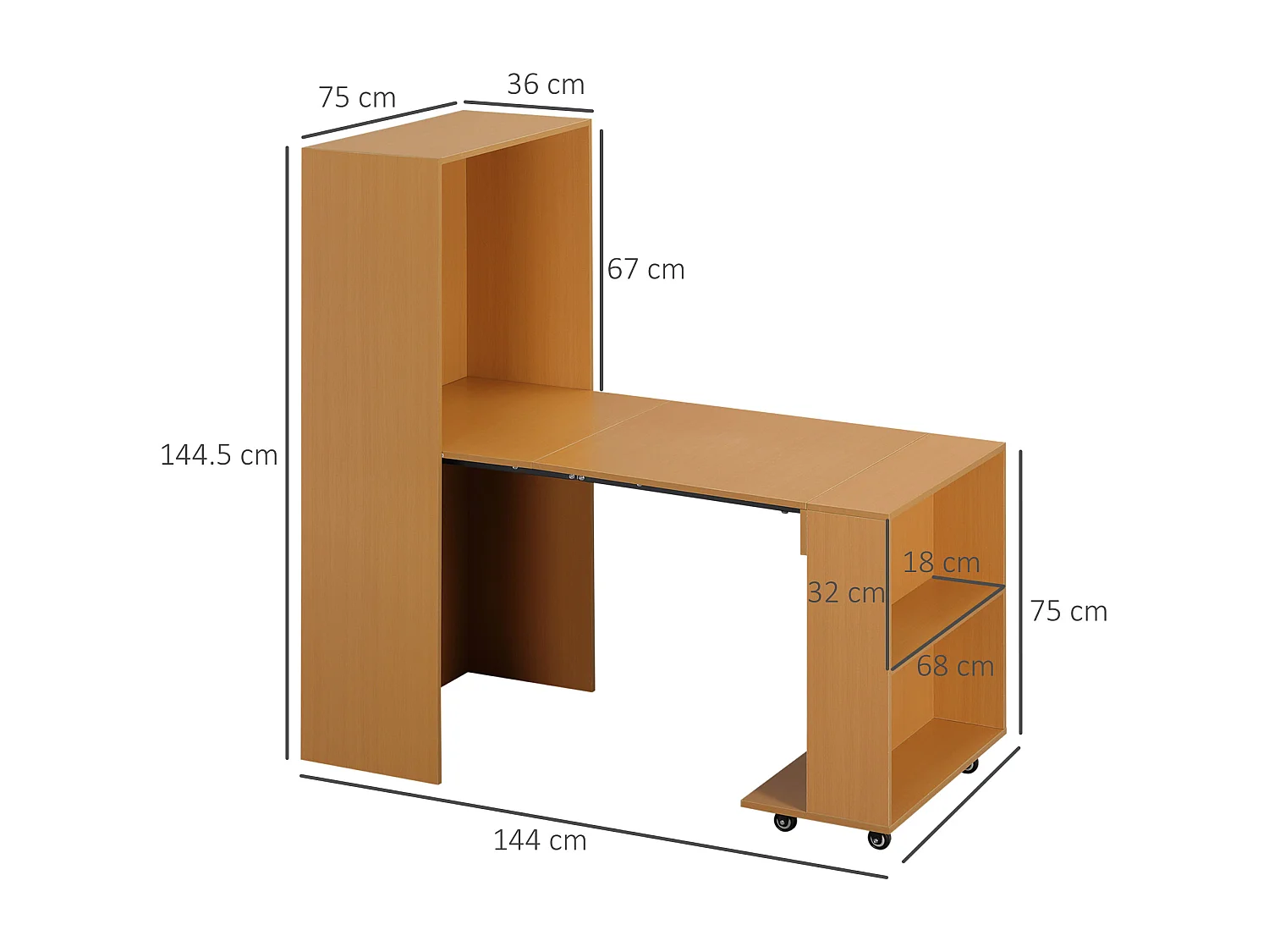 Tavolo pieghevole da pranzo in truciolato e acciaio 3 persone