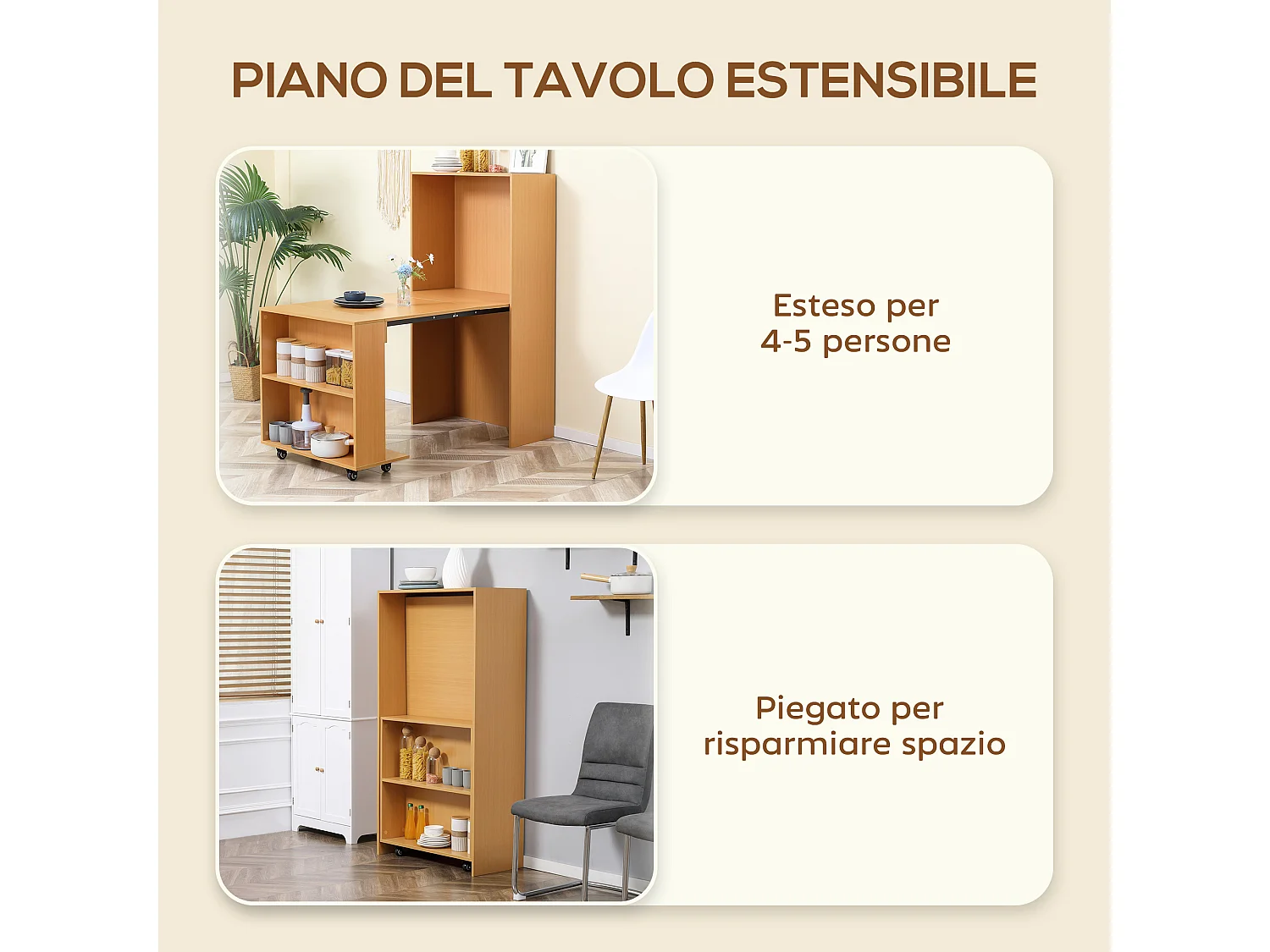 Tavolo pieghevole da pranzo in truciolato e acciaio 3 persone