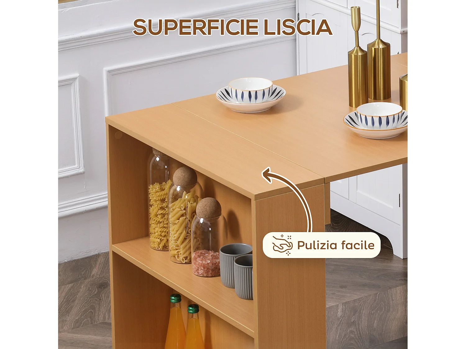 Tavolo pieghevole da pranzo in truciolato e acciaio 3 persone