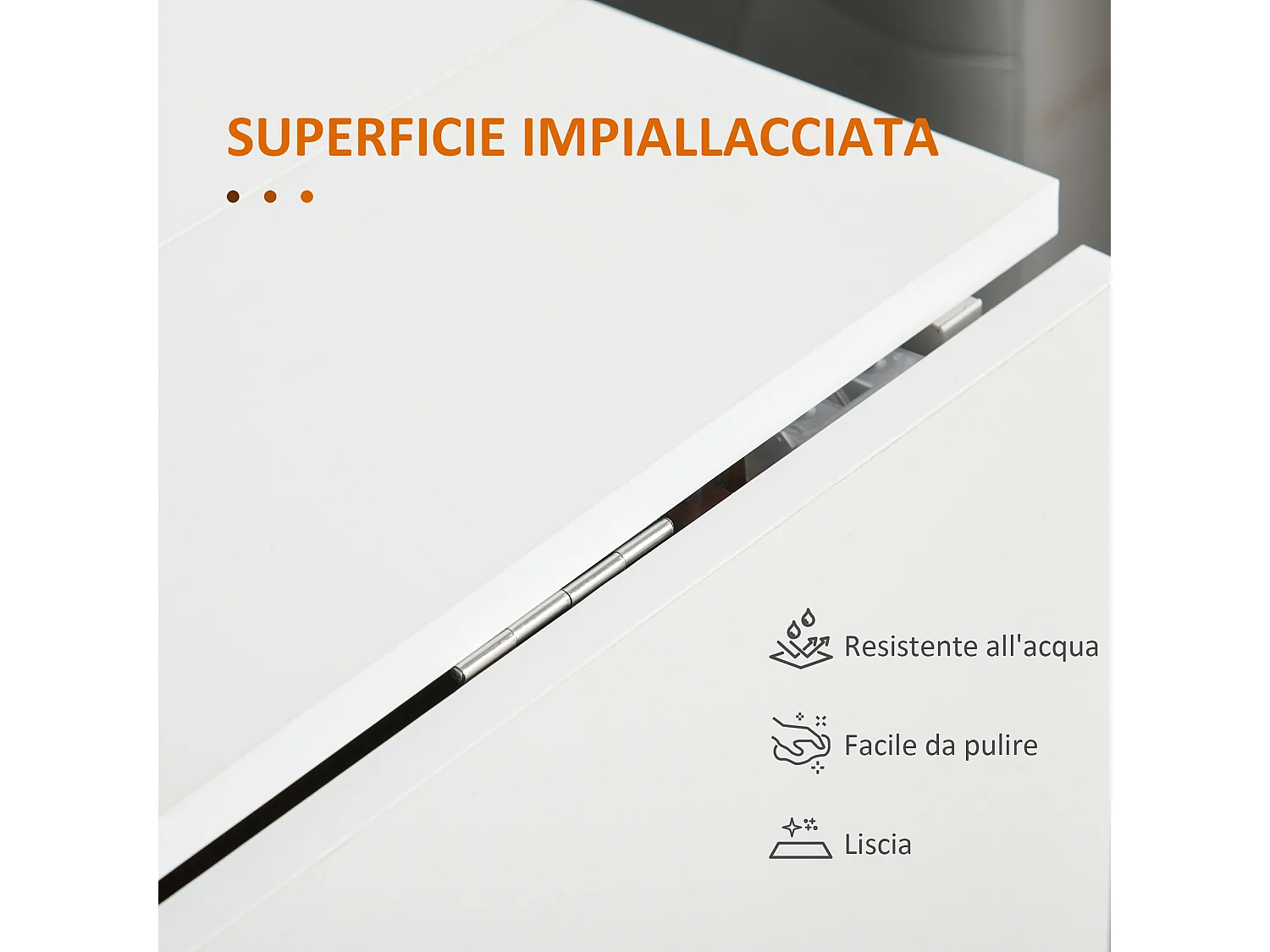 Tavolo pieghevole con rotelle e 2 ribalte 120x80x73cm in legno