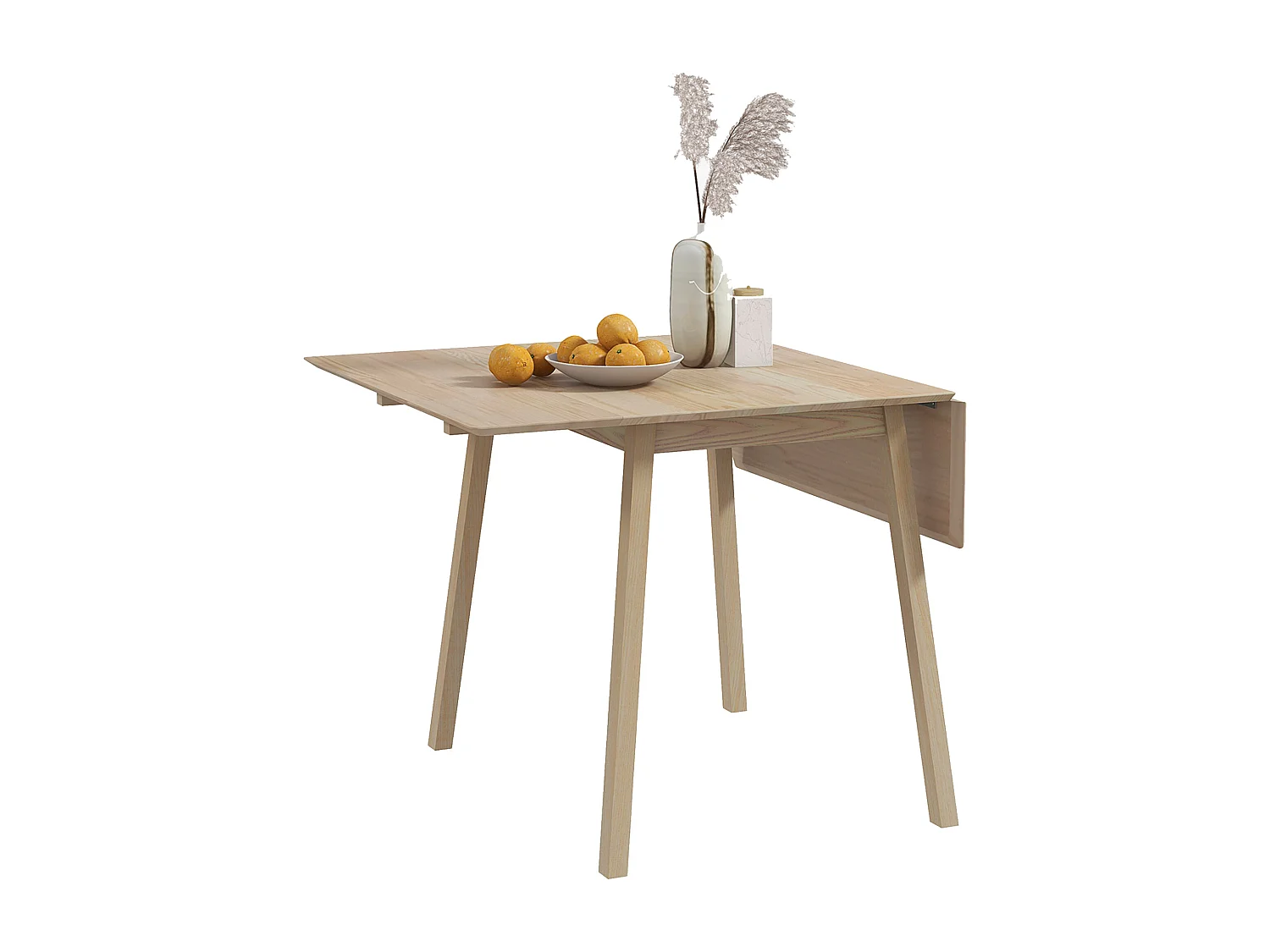 Tavolo da pranzo pieghevole per 2-4 persone con 2 ribalte in legno