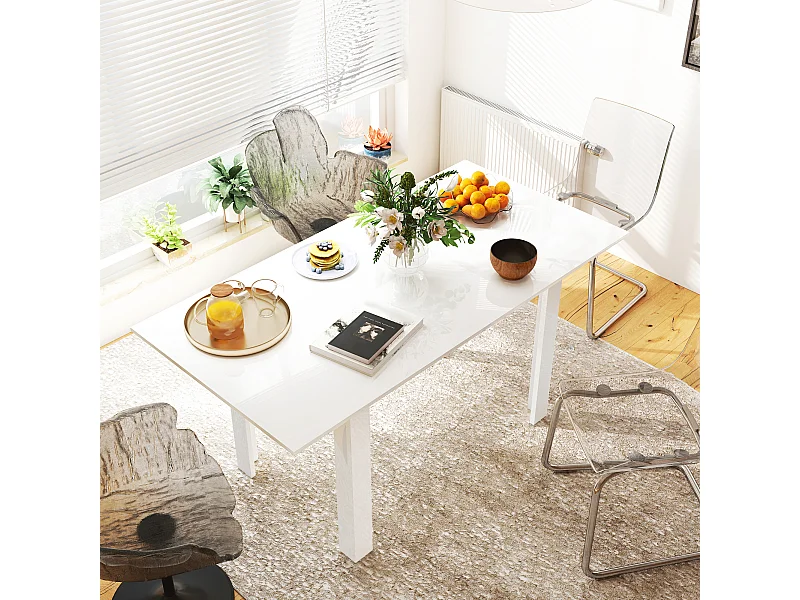 Tavolo da pranzo allungabile per 4-6 persone 120-160x80x78 cm bianco