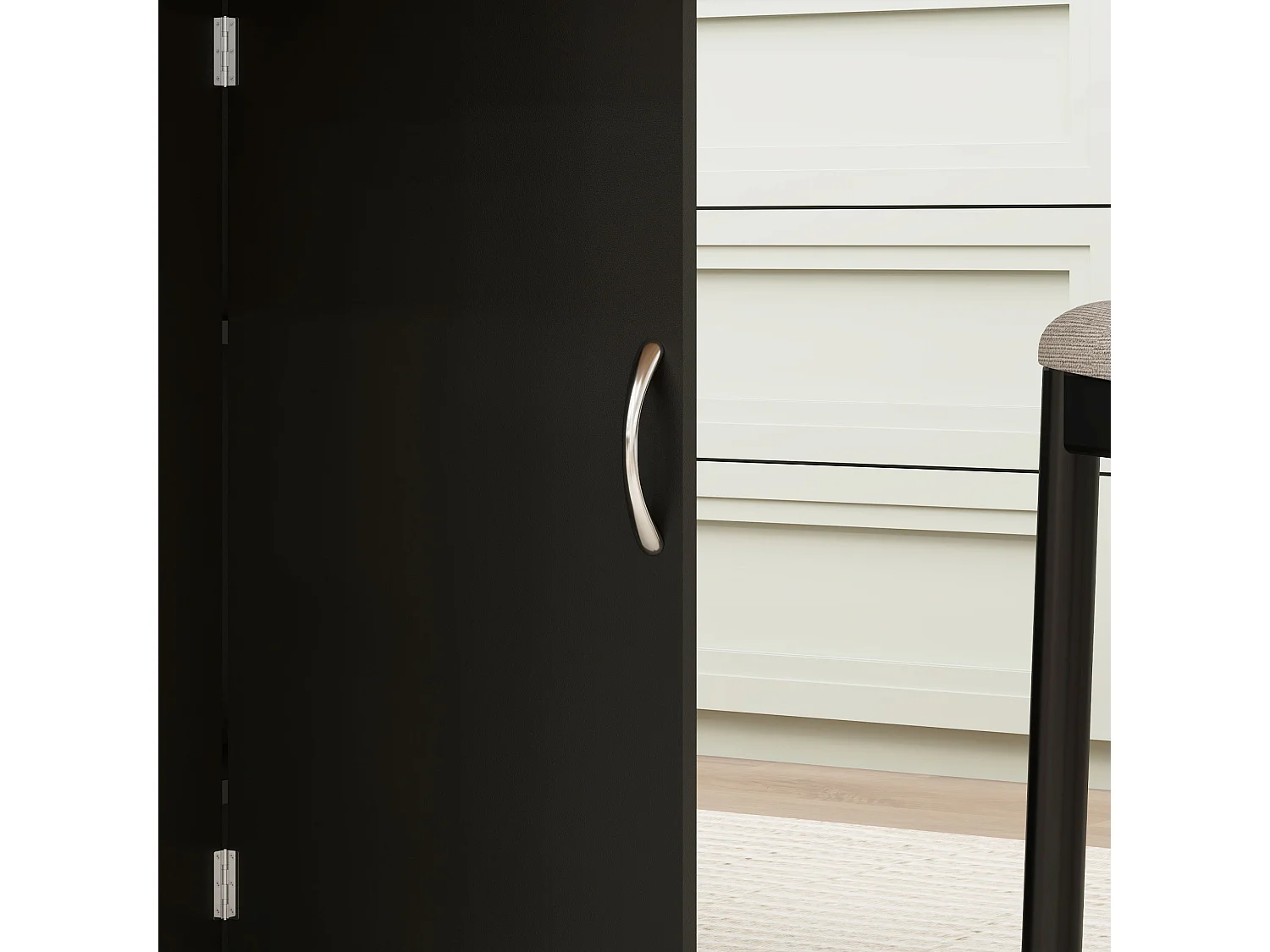 Tavolo pieghevole in legno con ruote per 4-6 persone nero