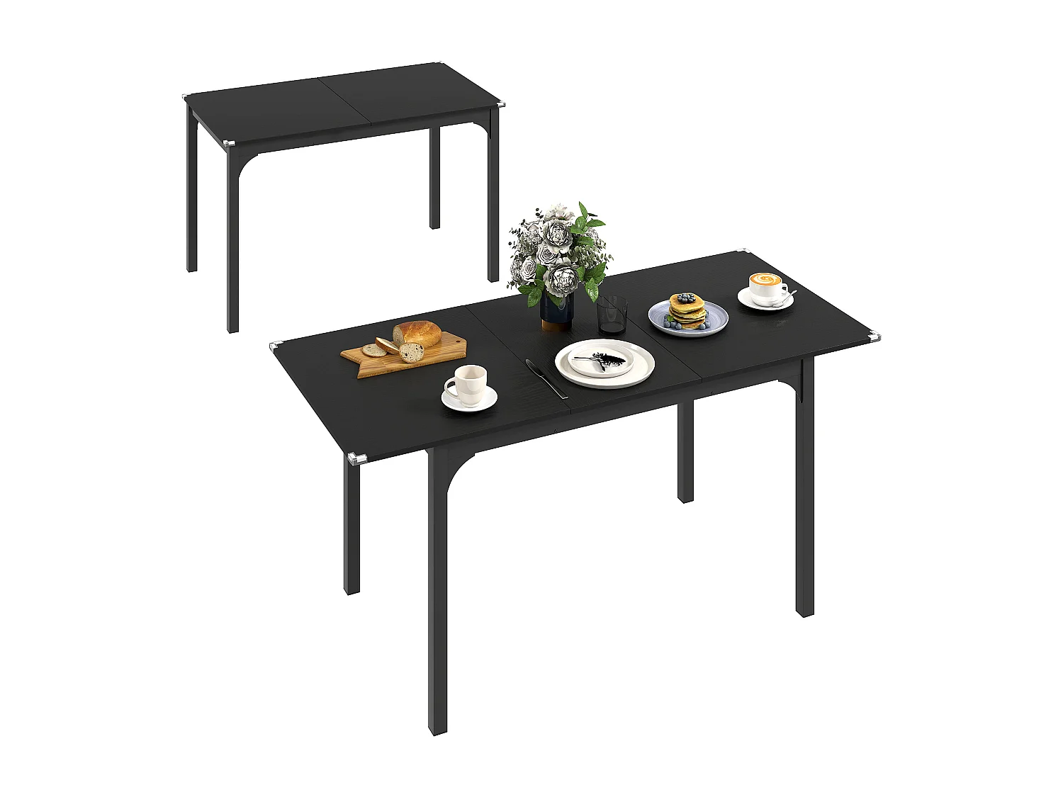 Tavolo allungabile 4-6 posti espandibile da 120-160 cm nero