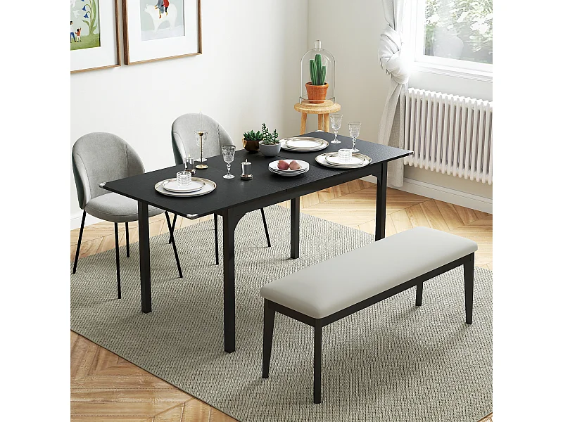 Tavolo allungabile 4-6 posti espandibile da 120-160 cm nero