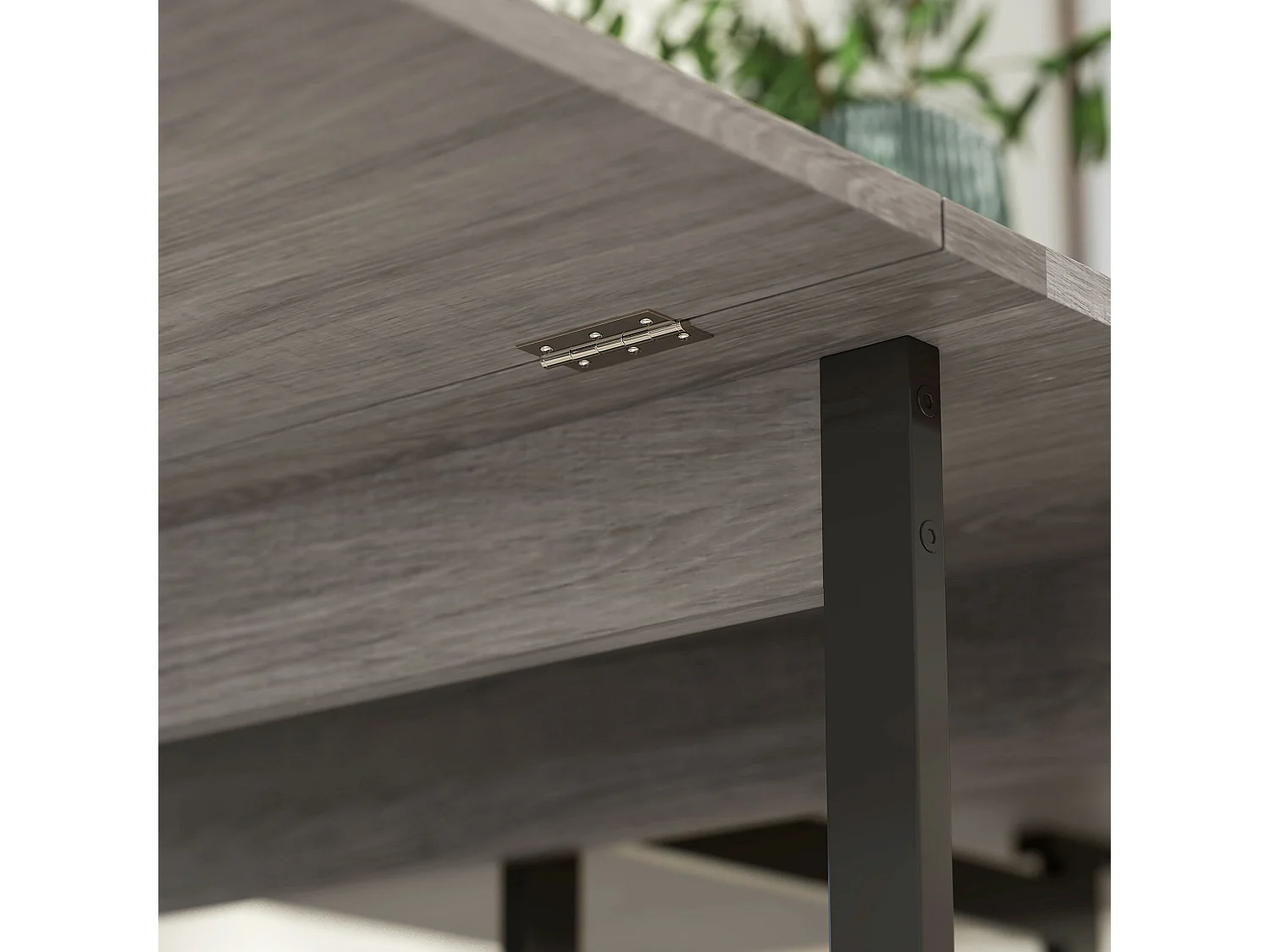 Tavolo pieghevole a 2 ribalte per 4 persone con ripiani aperti grigio