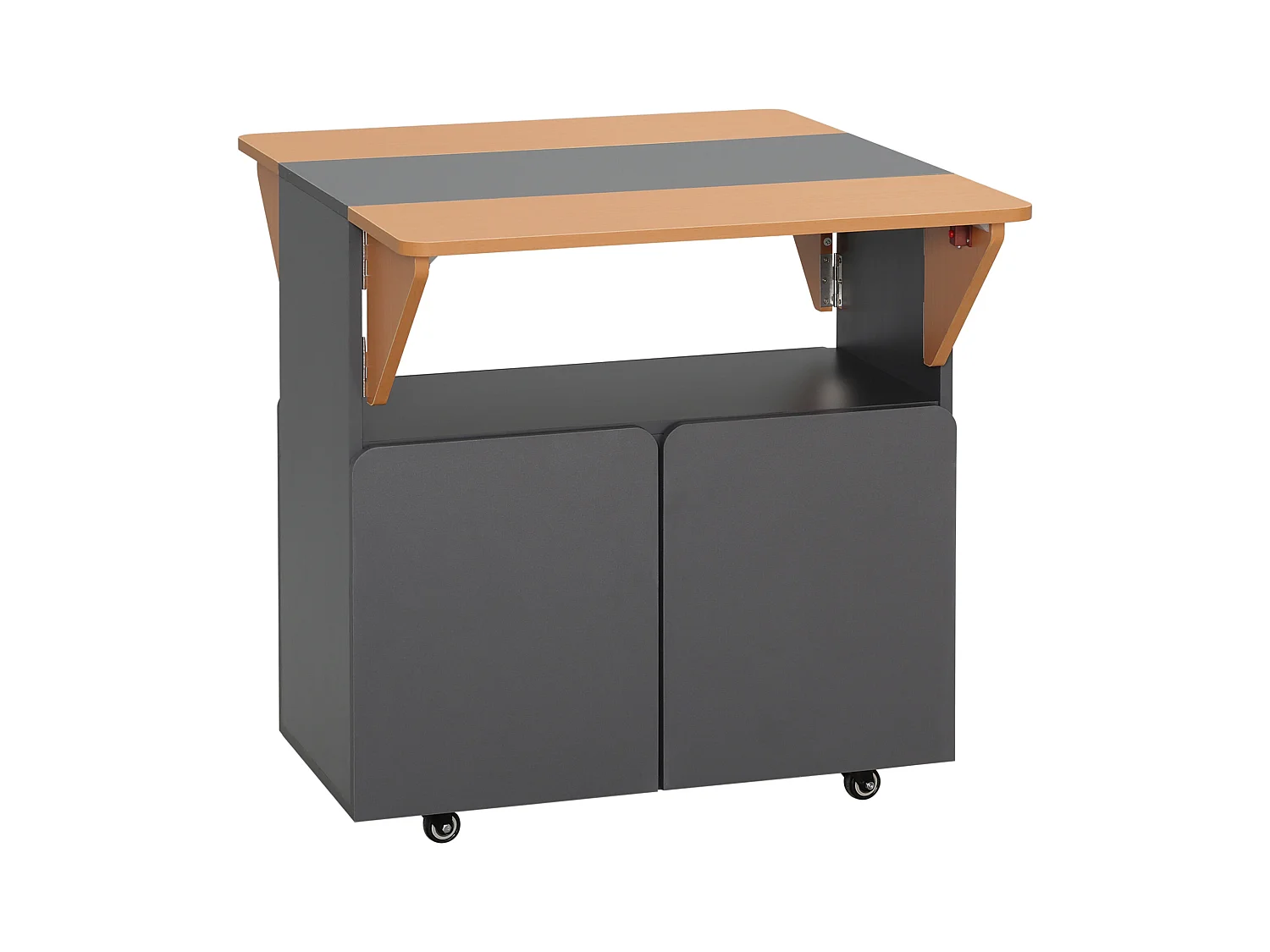 Tavolo pieghevole salvaspazio 4 persone con armadietto ripiano