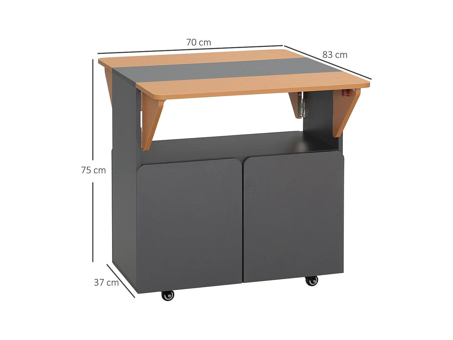 Tavolo pieghevole salvaspazio 4 persone con armadietto ripiano