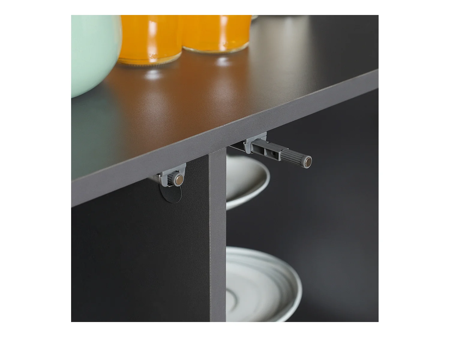 Tavolo pieghevole salvaspazio 4 persone con armadietto ripiano