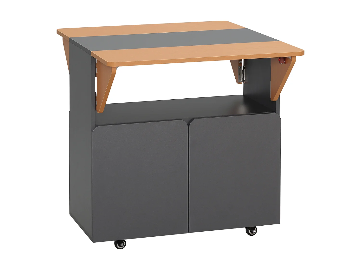 Tavolo pieghevole salvaspazio 4 persone con armadietto ripiano