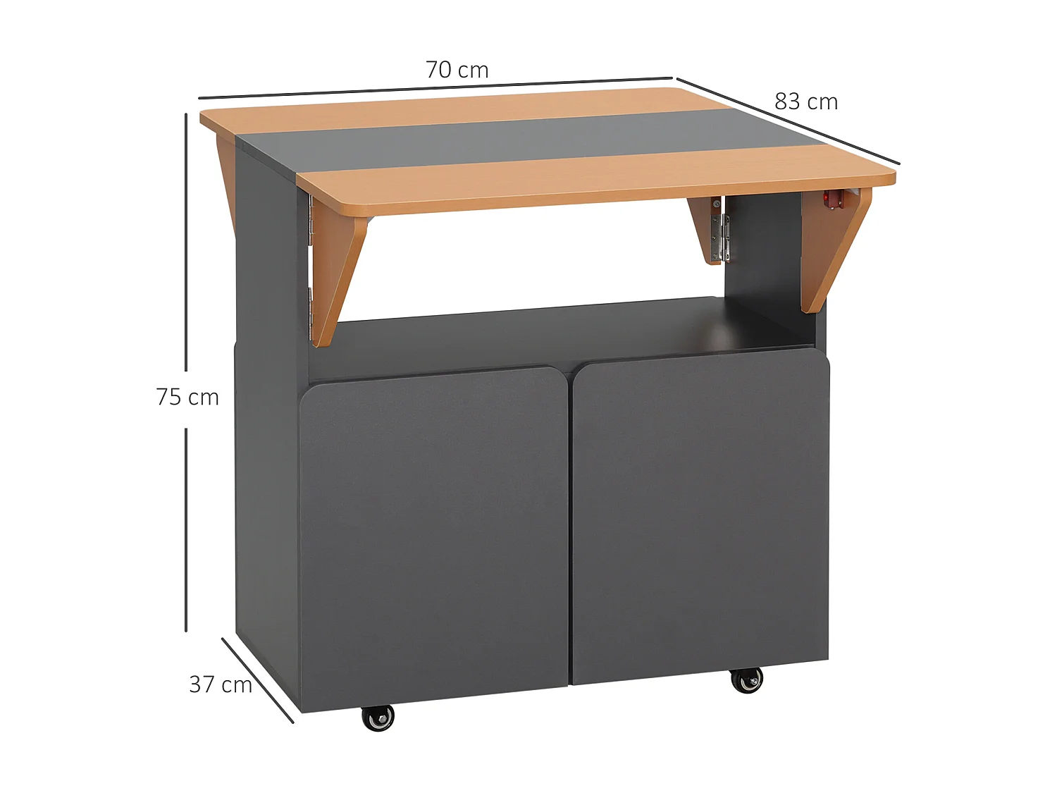 Tavolo pieghevole salvaspazio 4 persone con armadietto ripiano