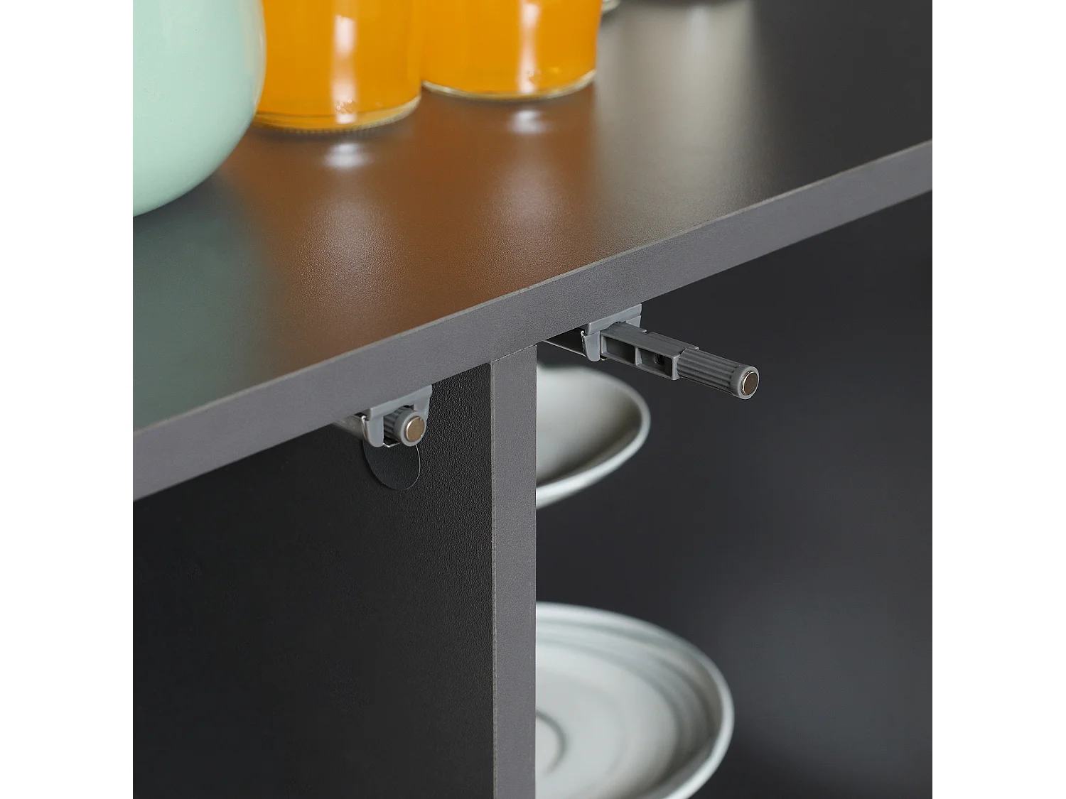 Tavolo pieghevole salvaspazio 4 persone con armadietto ripiano