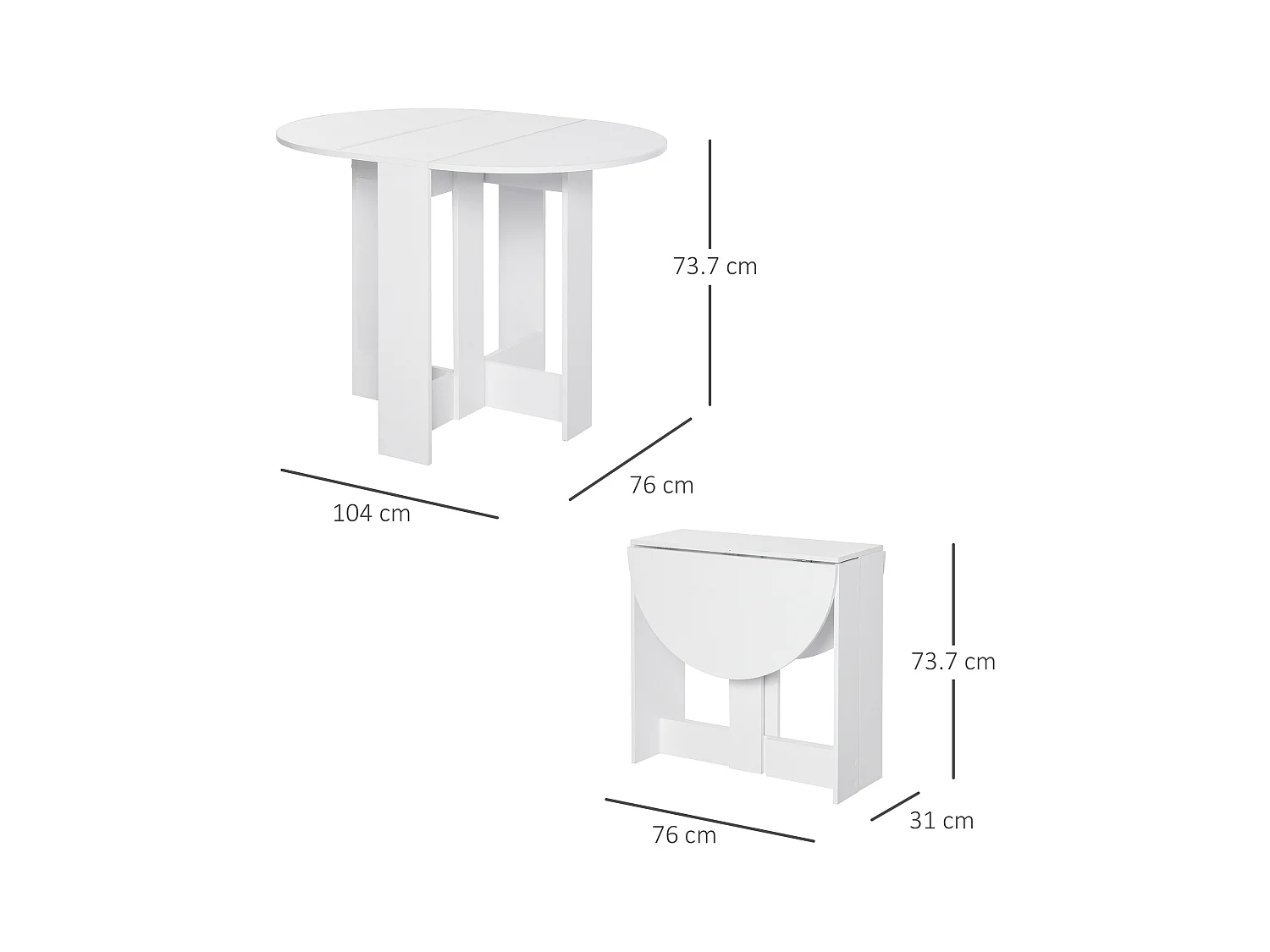 Tavolo pieghevole da pranzo consolle salvaspazio per 2 persone