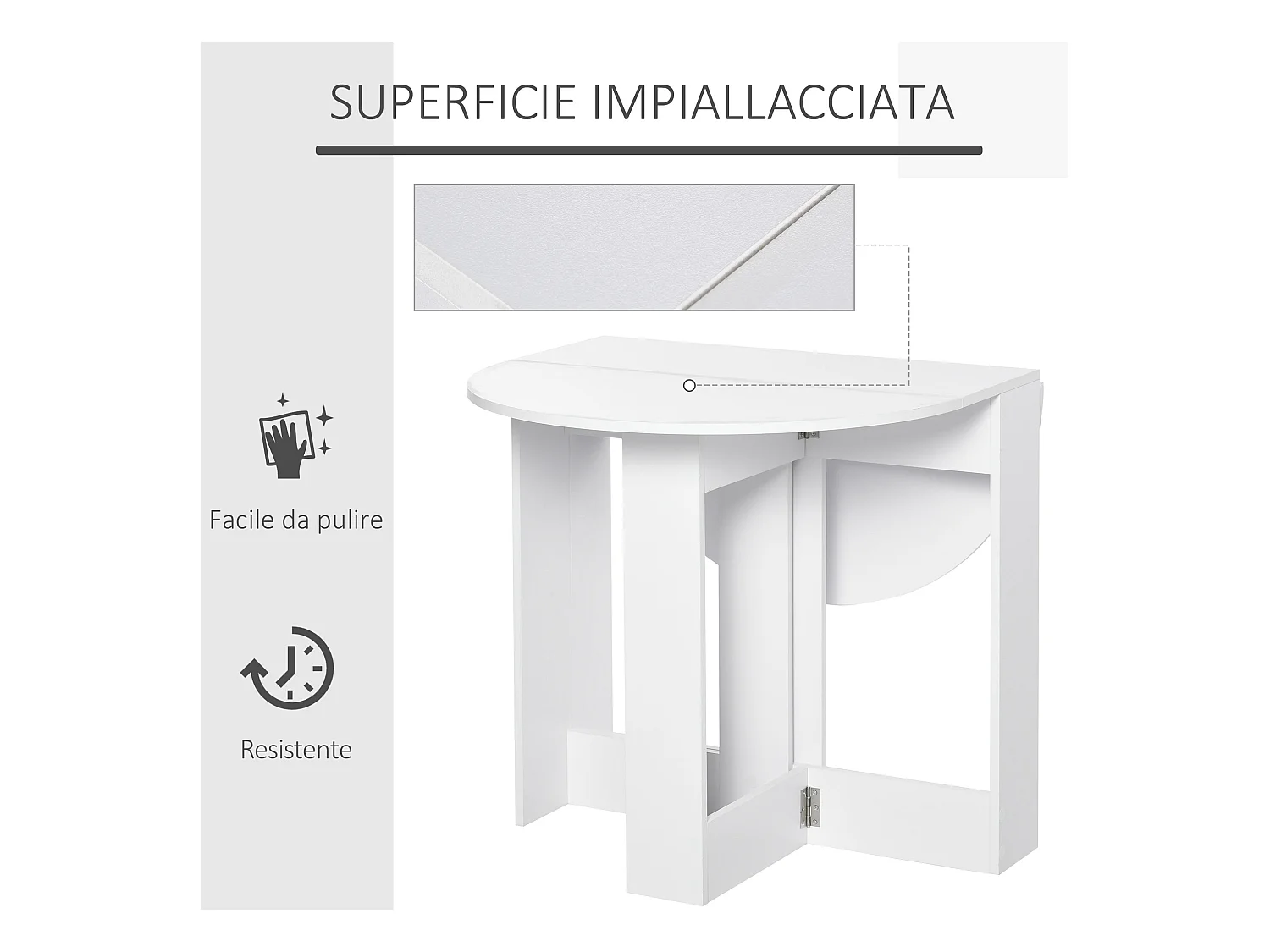 Tavolo pieghevole da pranzo consolle salvaspazio per 2 persone