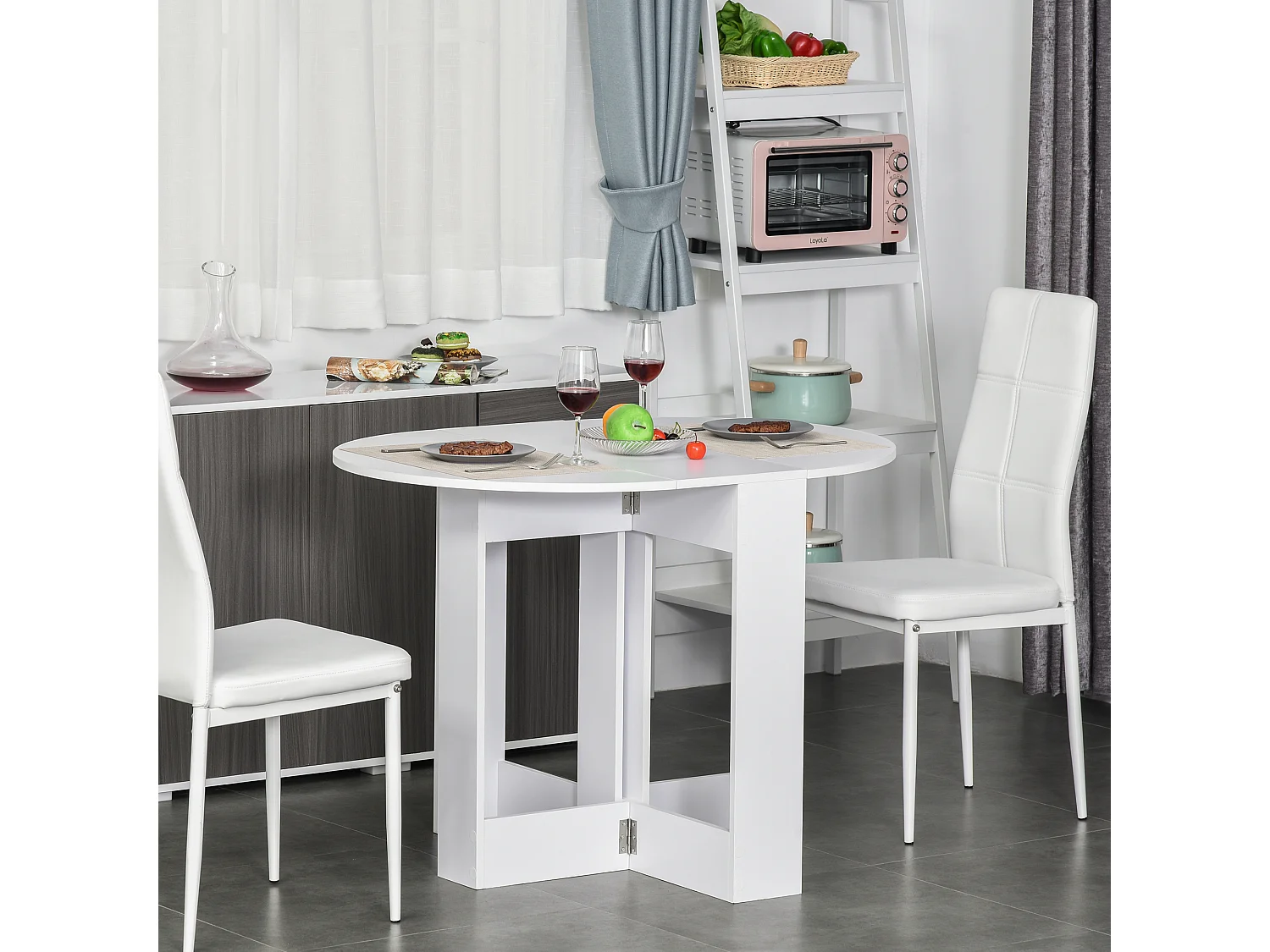 Tavolo pieghevole da pranzo consolle salvaspazio per 2 persone