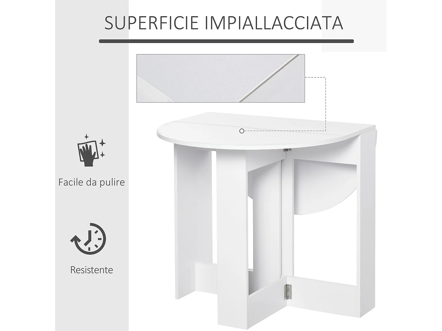 Tavolo pieghevole da pranzo consolle salvaspazio per 2 persone