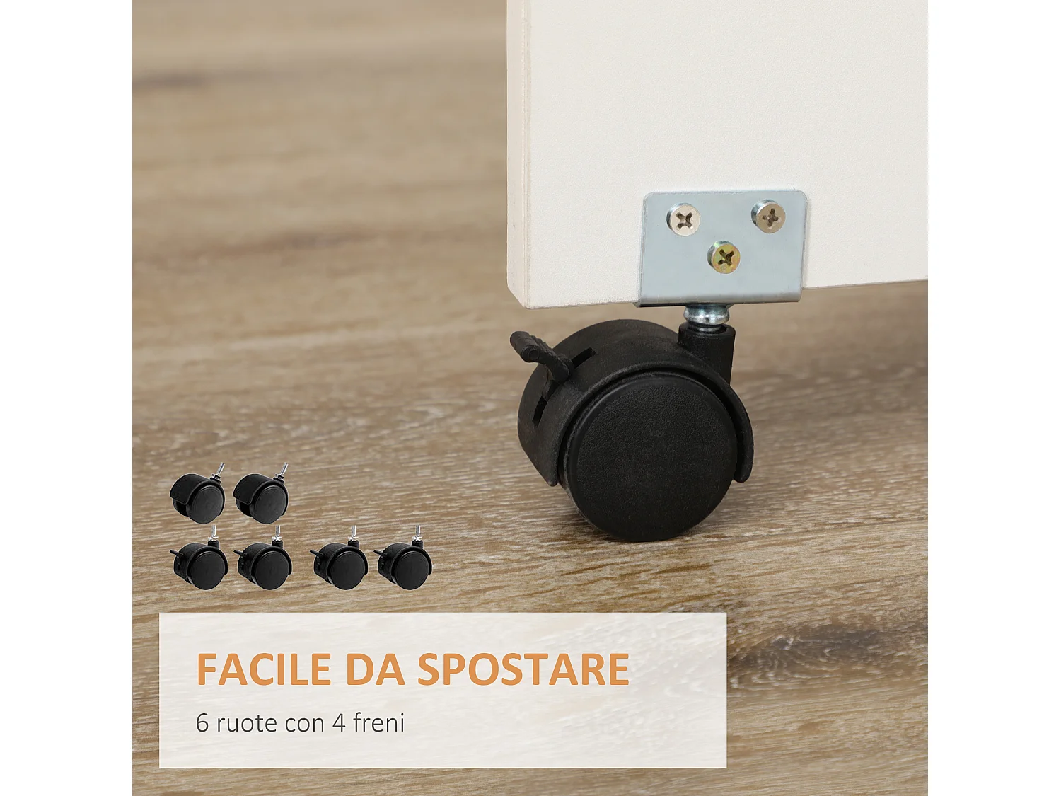 Tavolo da cucina a ribalta con 2 cassetti e armadietto in truciolato