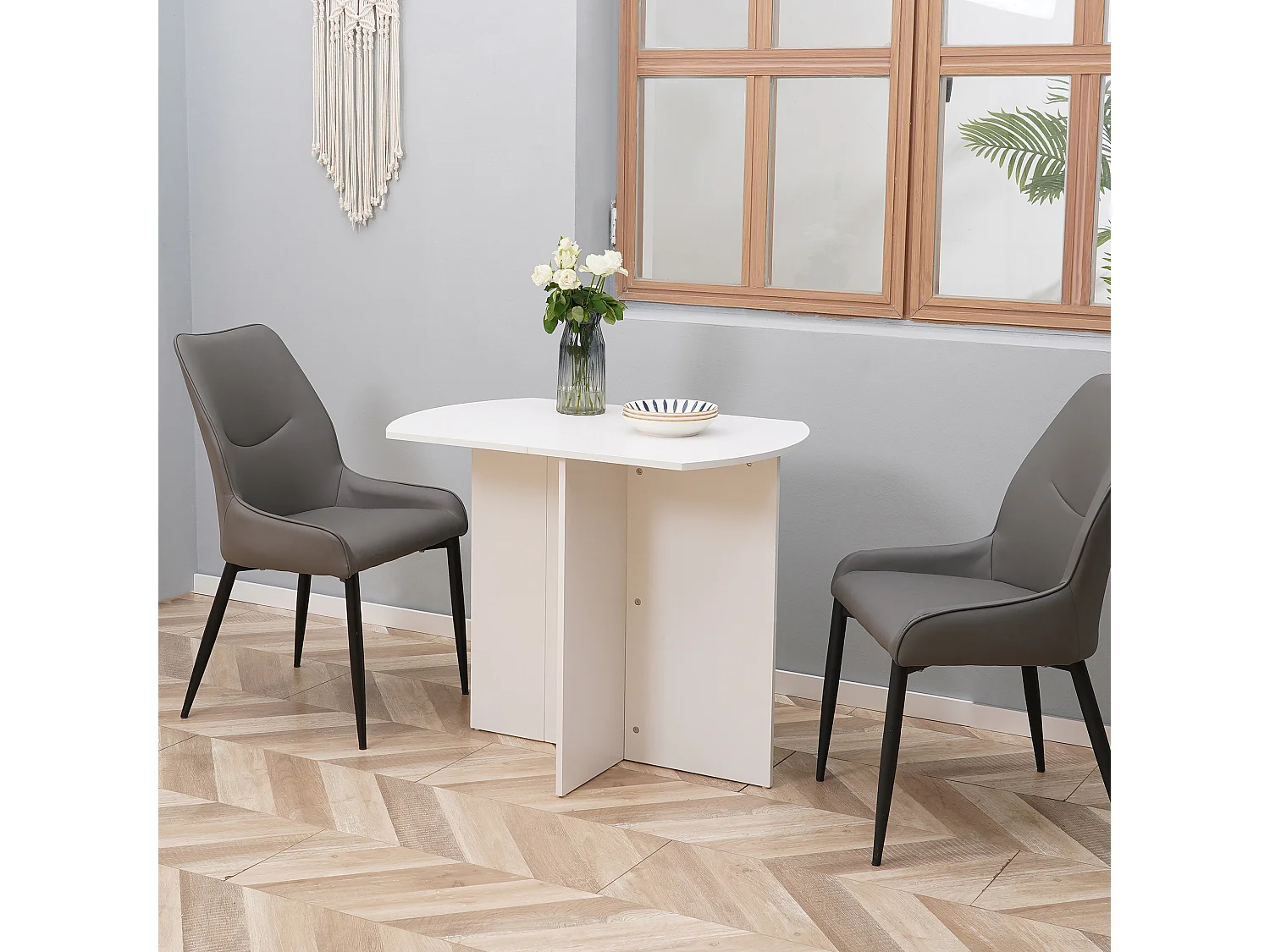 Tavolo da cucina pieghevole salvaspazio 90x60x74cm bianco