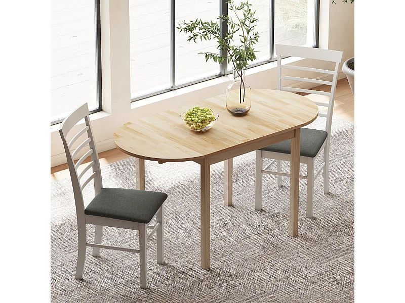 Tavolo allungabile a ribalta per 4-6 persone color legno