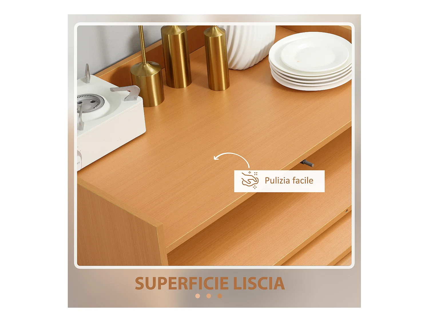 Tavolo pieghevole da pranzo in truciolato e acciaio 5 persone