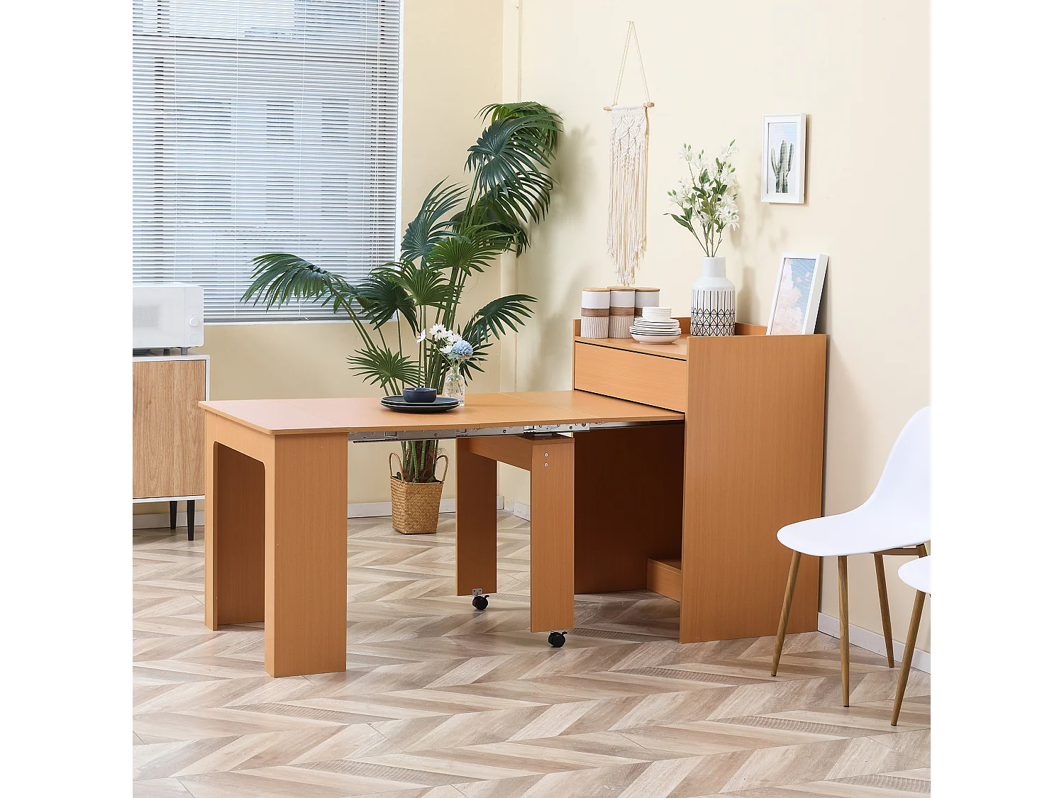 Tavolo pieghevole da pranzo in truciolato e acciaio 5 persone