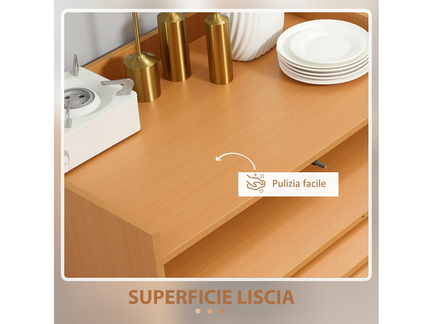 Tavolo pieghevole da pranzo in truciolato e acciaio 5 persone