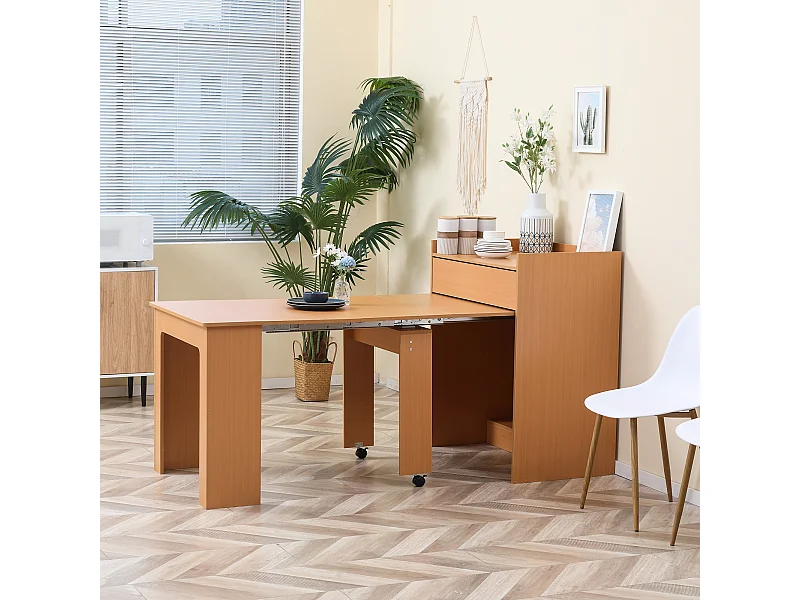 Tavolo pieghevole da pranzo in truciolato e acciaio 5 persone