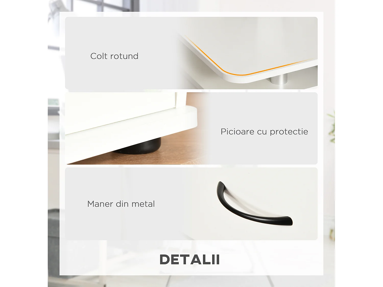 Scrivania per pc con ripiani e 2 cassetti in truciolato bianca