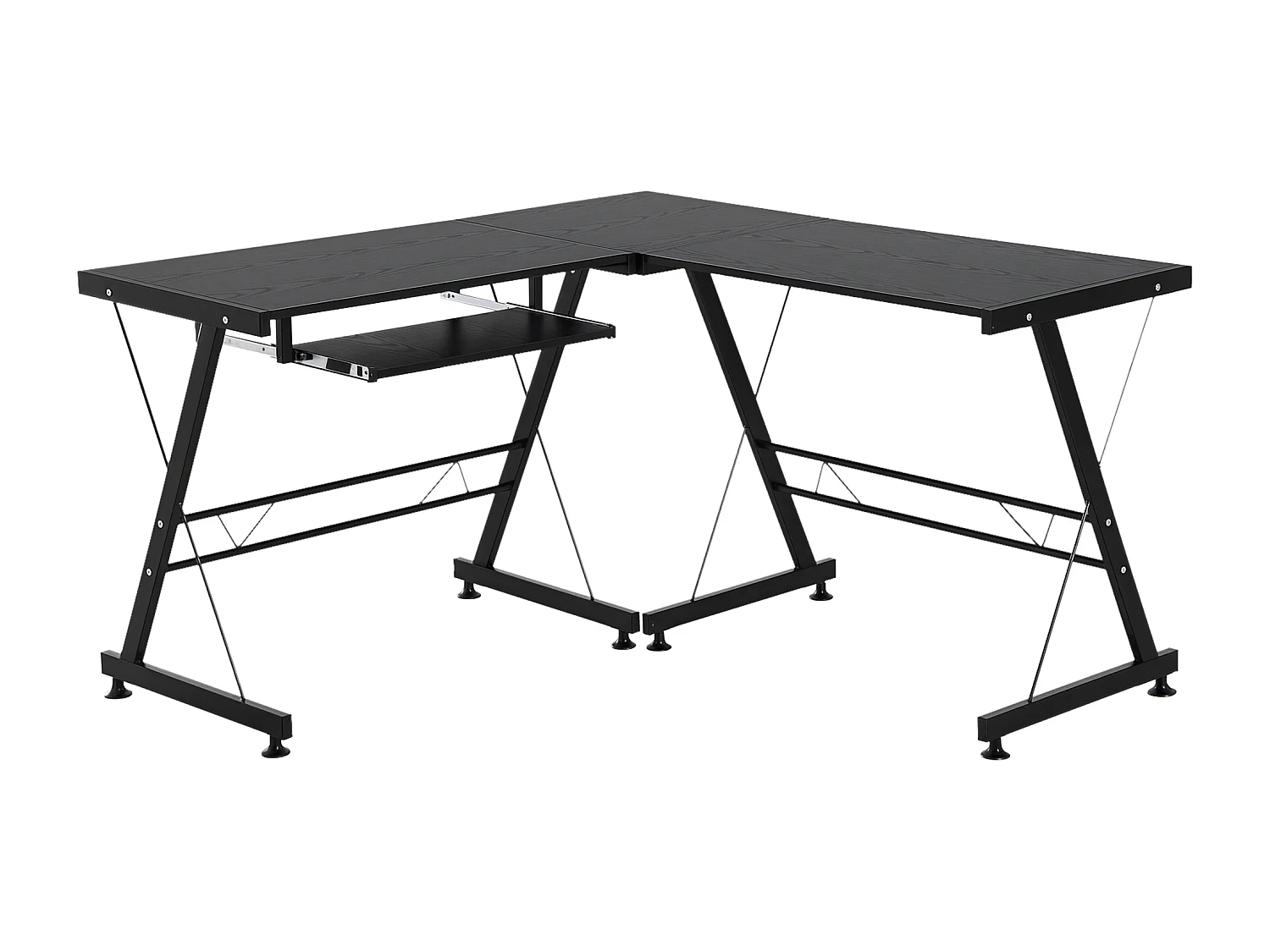 Scrivania moderna ad angolo per computer mdf nero