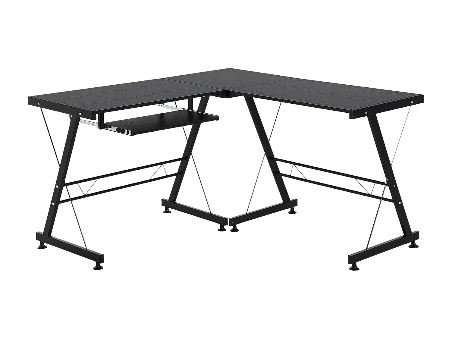 Scrivania moderna ad angolo per computer mdf nero