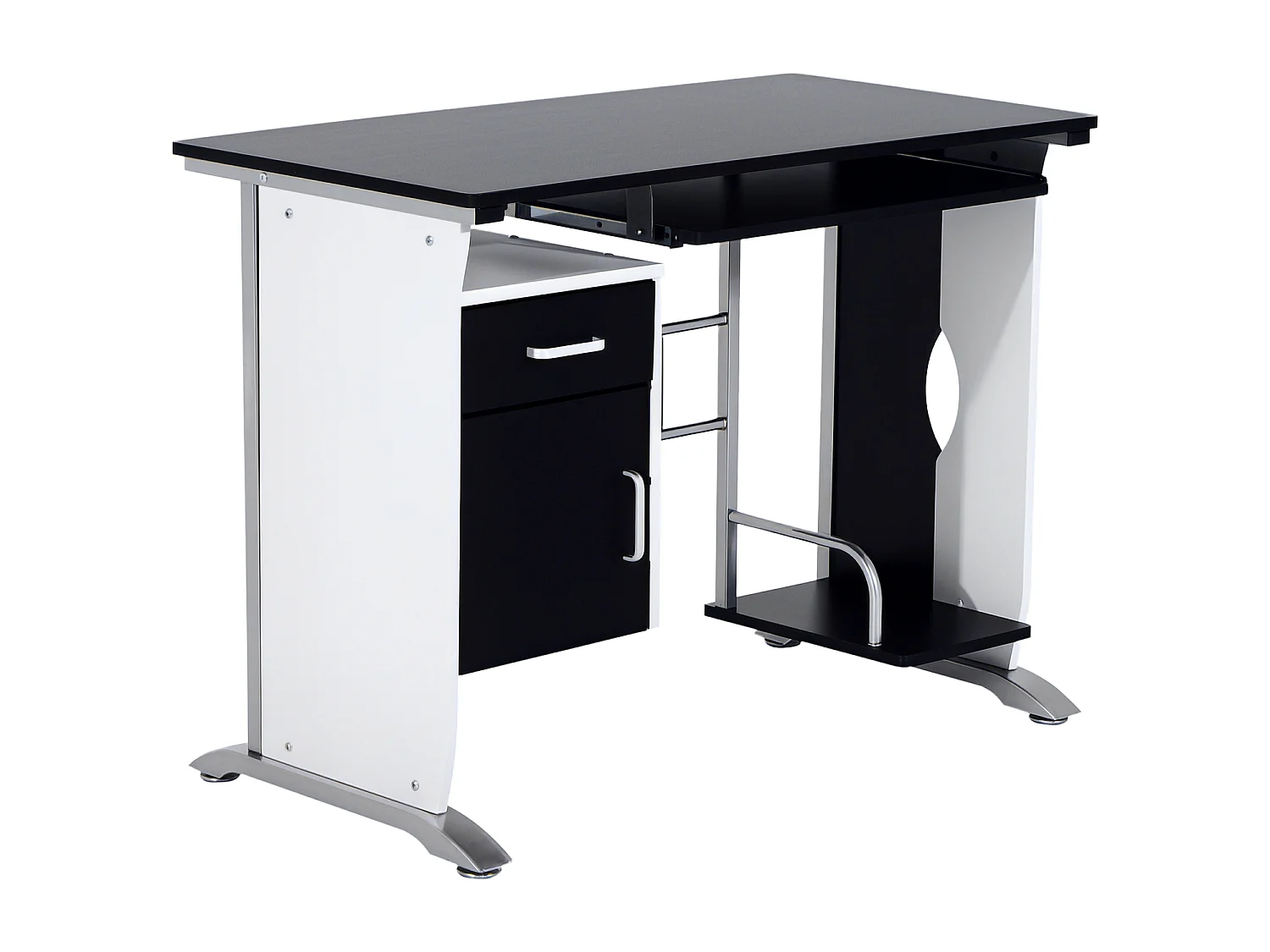 Scrivania per computer con cassetto armadietto e ripiano