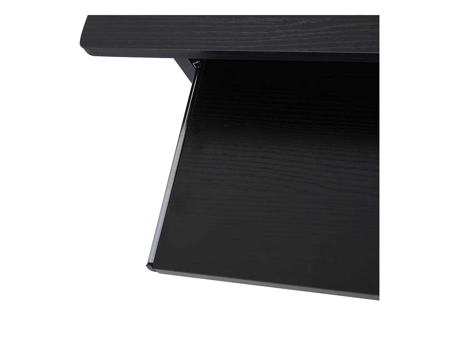 Scrivania pc con ripiano cpu e spazio per tastiera in truciolato nero