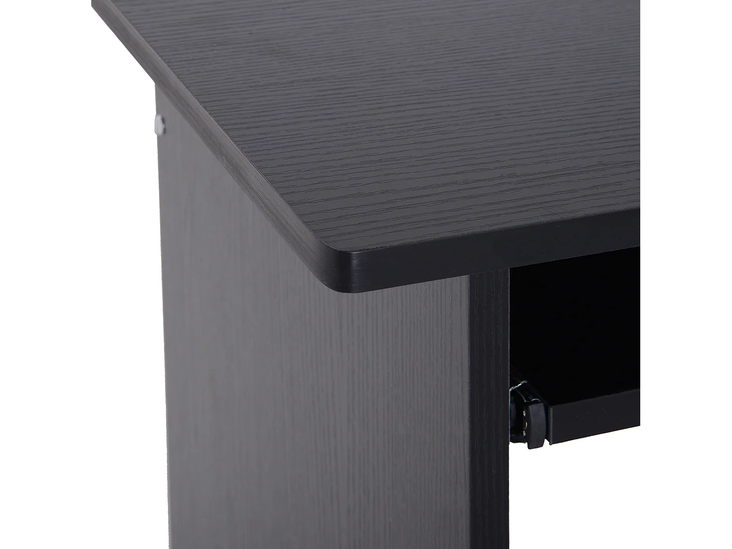 Scrivania pc con ripiano cpu e spazio per tastiera in truciolato nero