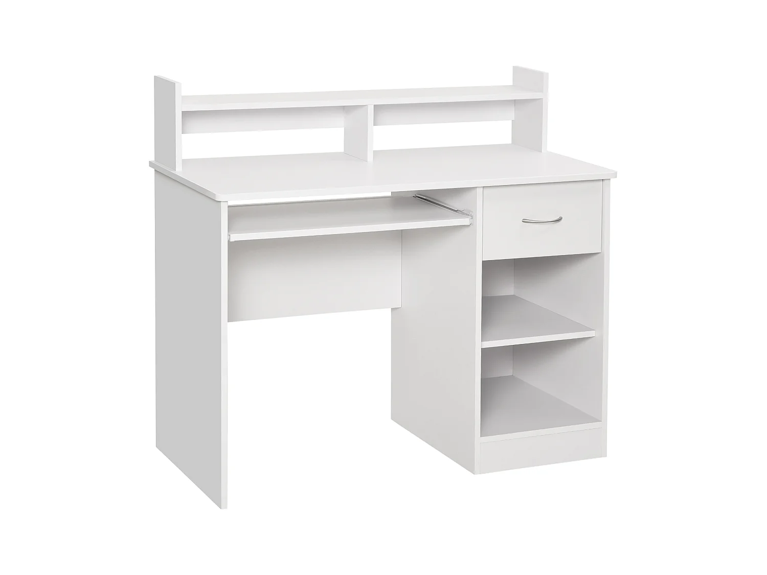 Scrivania compatta per computer fisso pc in legno bianco