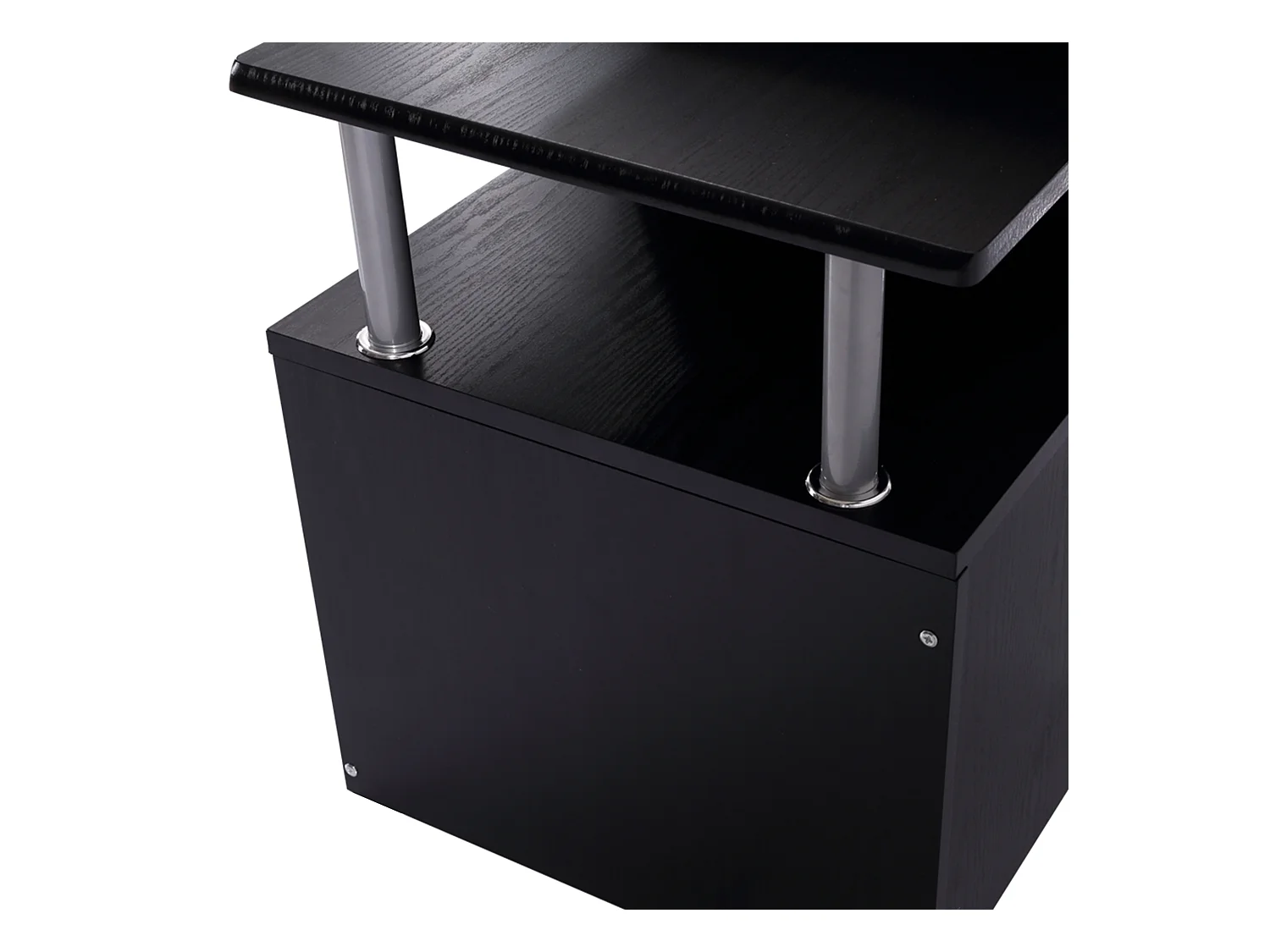 Scrivania pc con cassetti e tastiera estraibile in legno nero