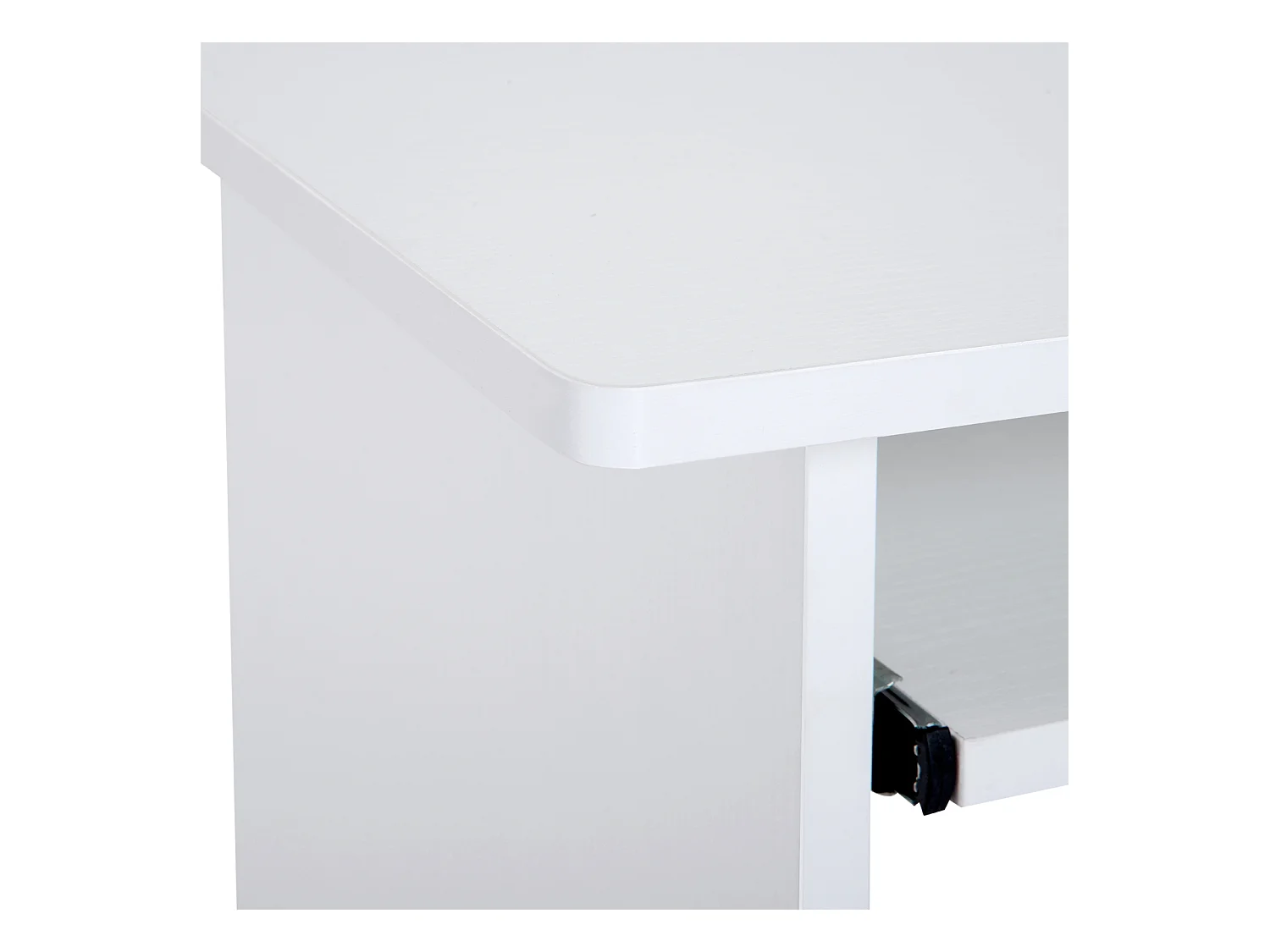 Scrivania pc in legno con mensola tastiera estraibile bianco