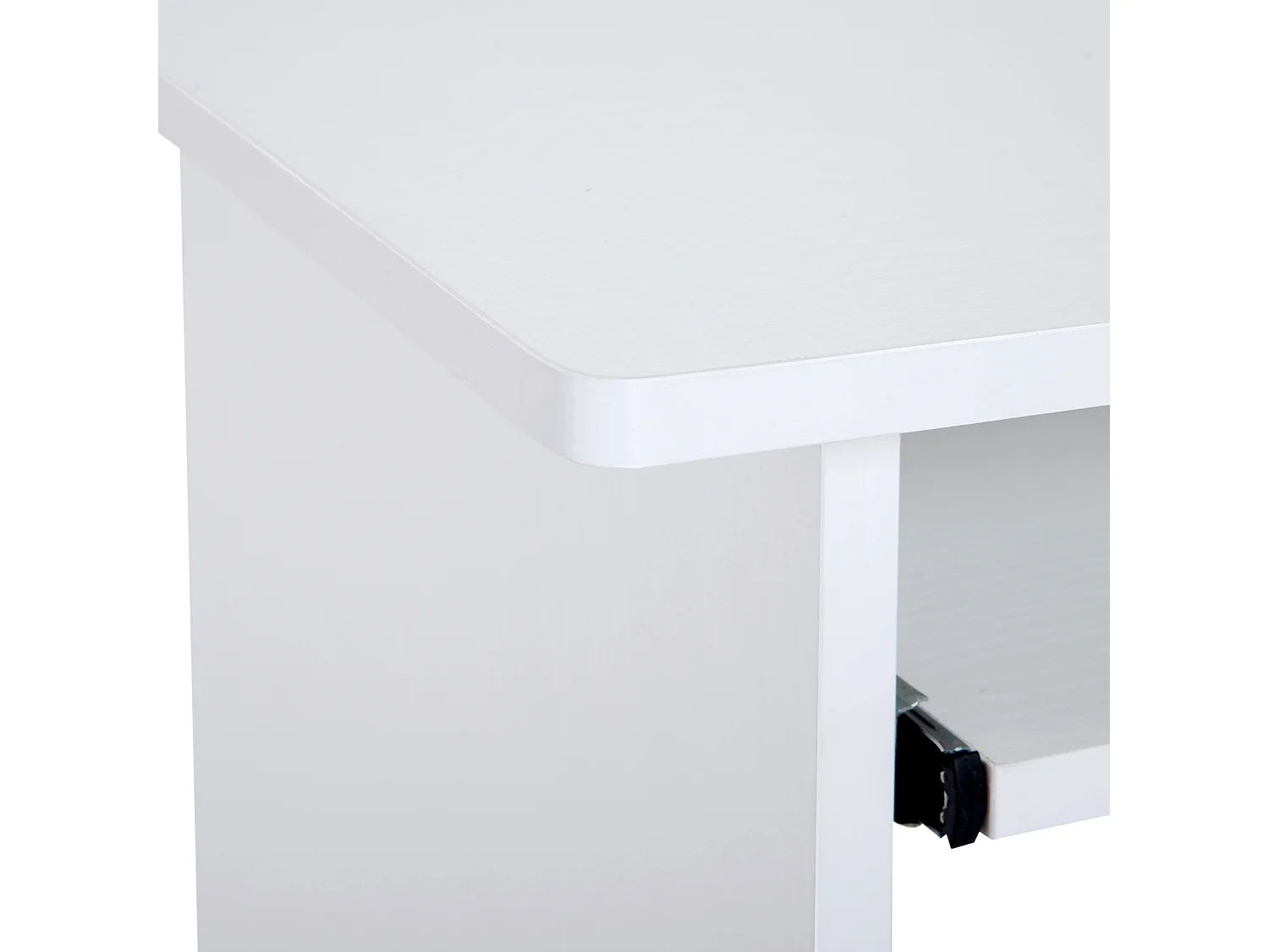 Scrivania pc in legno con mensola tastiera estraibile bianco