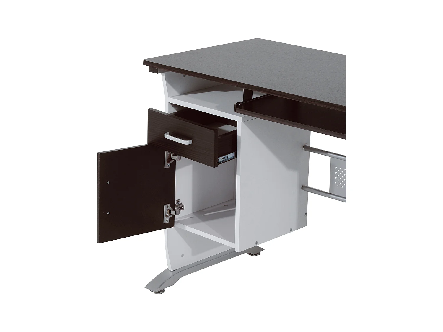 Scrivania per computer porta pc con cassetto in legno 100x52x75 cm