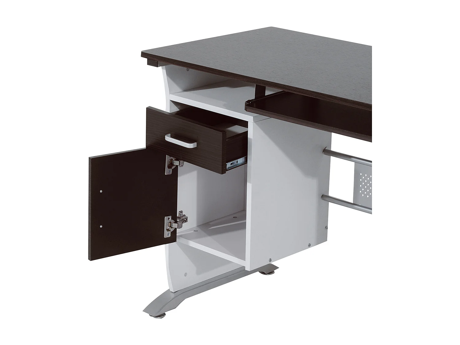 Scrivania per computer porta pc con cassetto in legno 100x52x75 cm