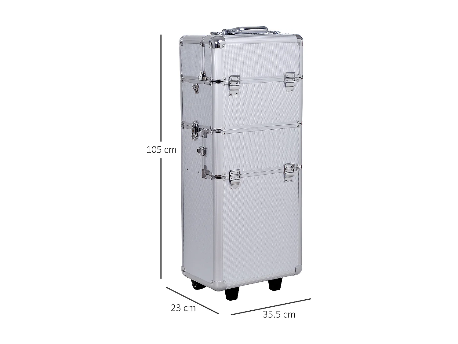 Valigetta trolley beauty case per trucco in alluminio