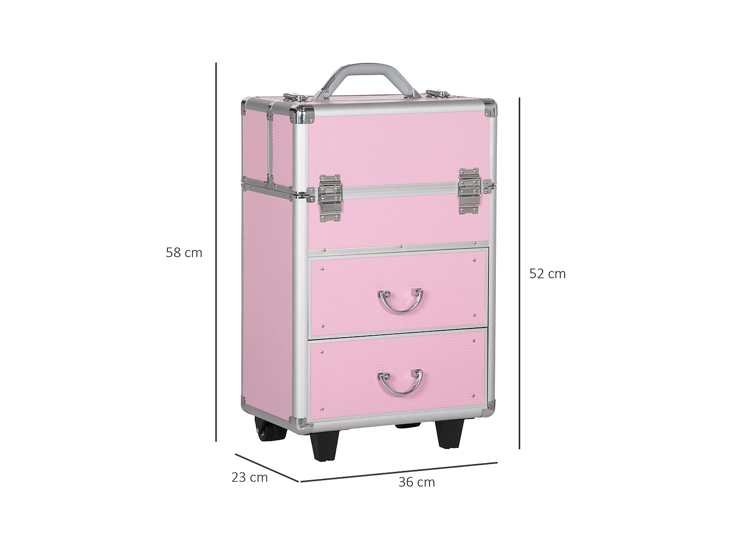 Trolley valigetta trucchi professionale con blocco a 2 chiavi