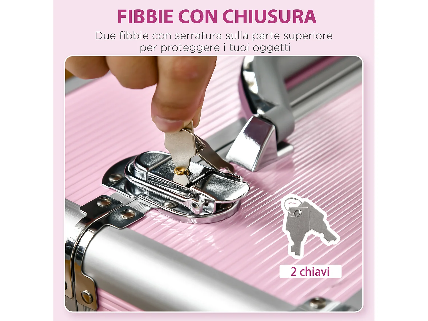 Trolley valigetta trucchi professionale con blocco a 2 chiavi