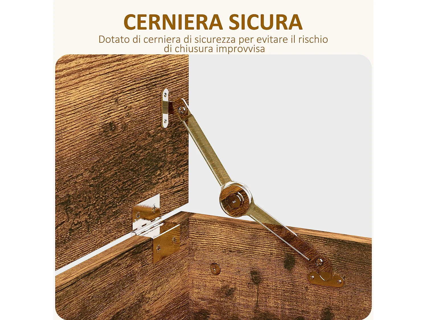 Panca contenitore con capacità 120 kg in truciolato marrone