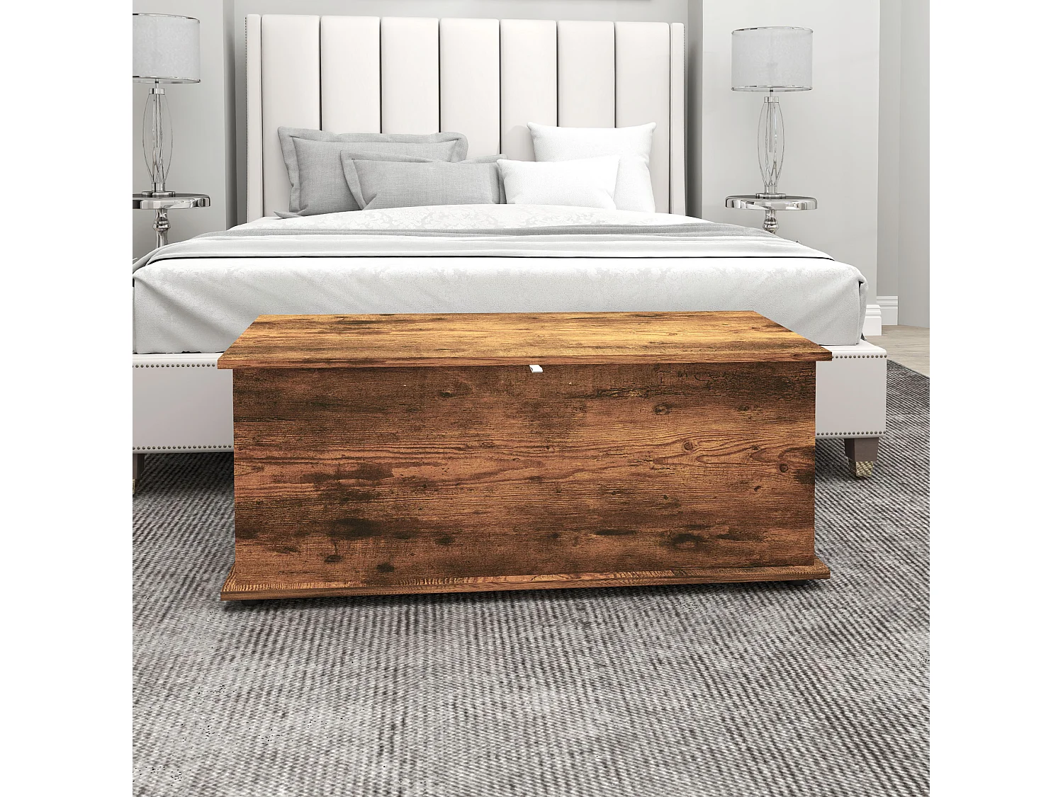 Panca contenitore con capacità 120 kg in truciolato marrone