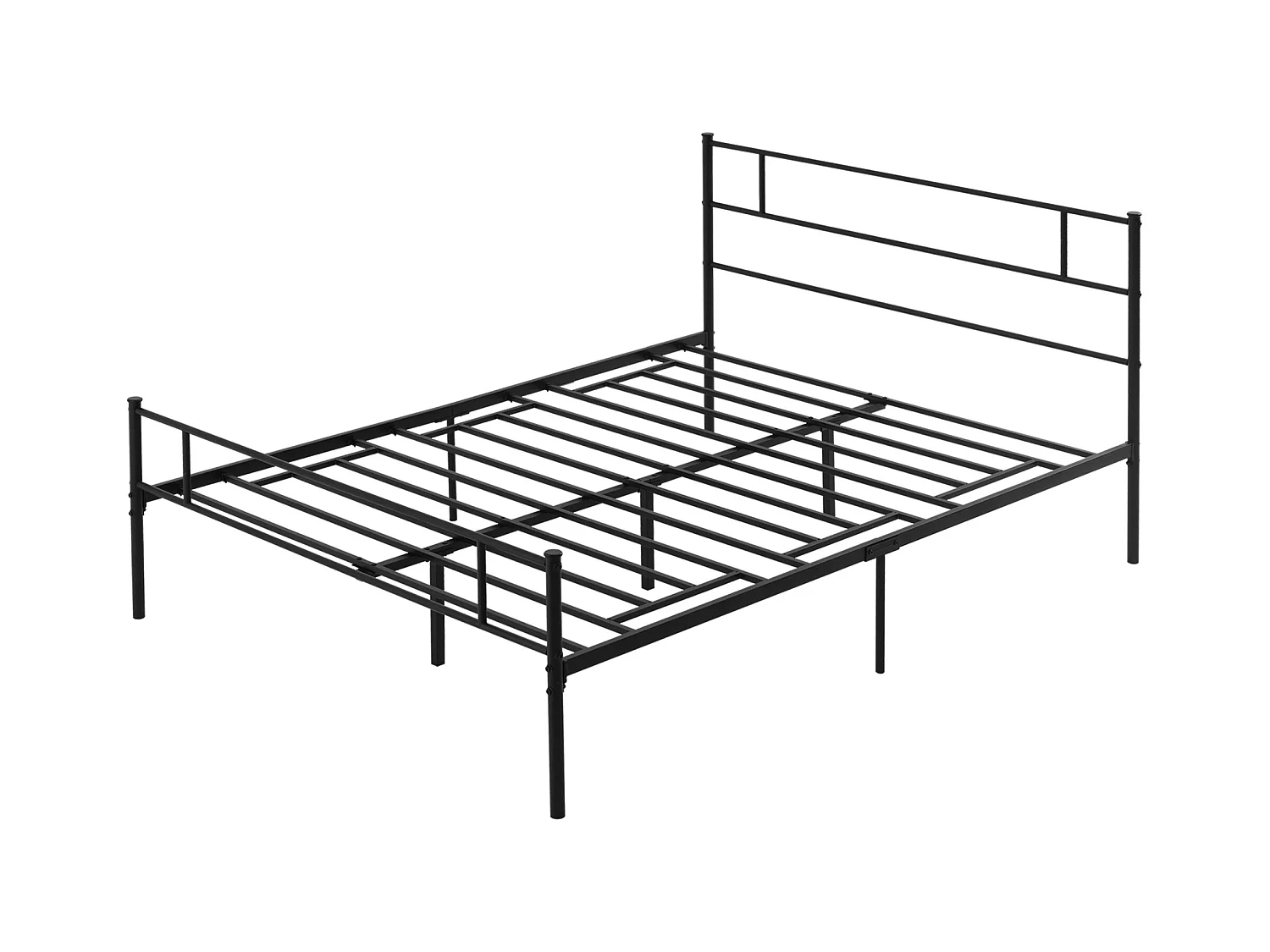 Letto matrimoniale 160x200cm con doghe e testiera acciaio