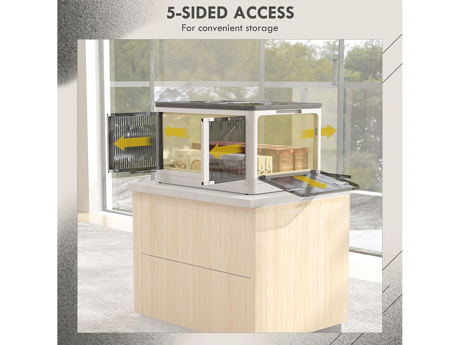 Contenitore con coperchio pieghevole e impilabile in plastica bianco