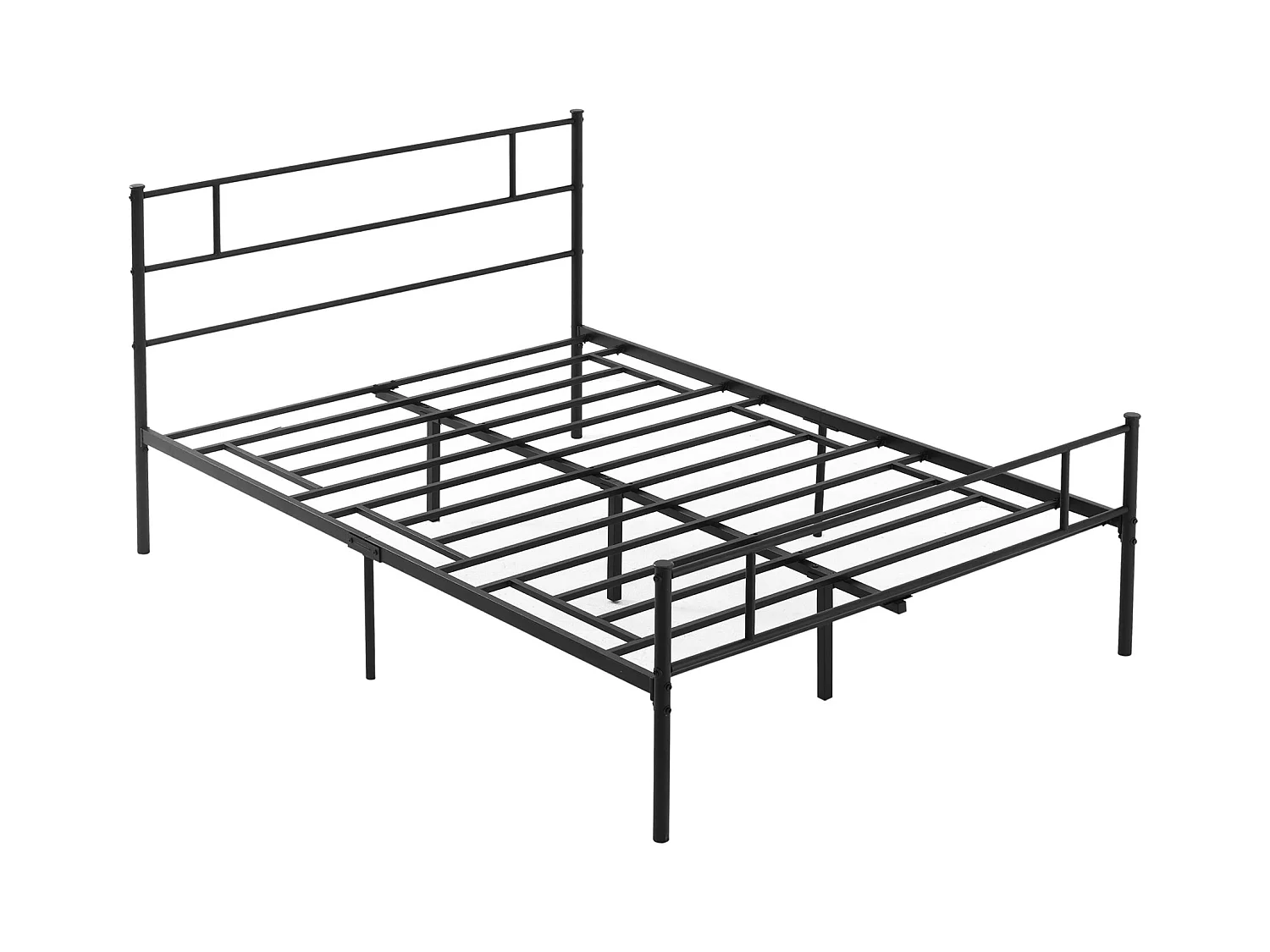 Letto una piazza e mezza 140x200cm con doghe e testiera acciaio