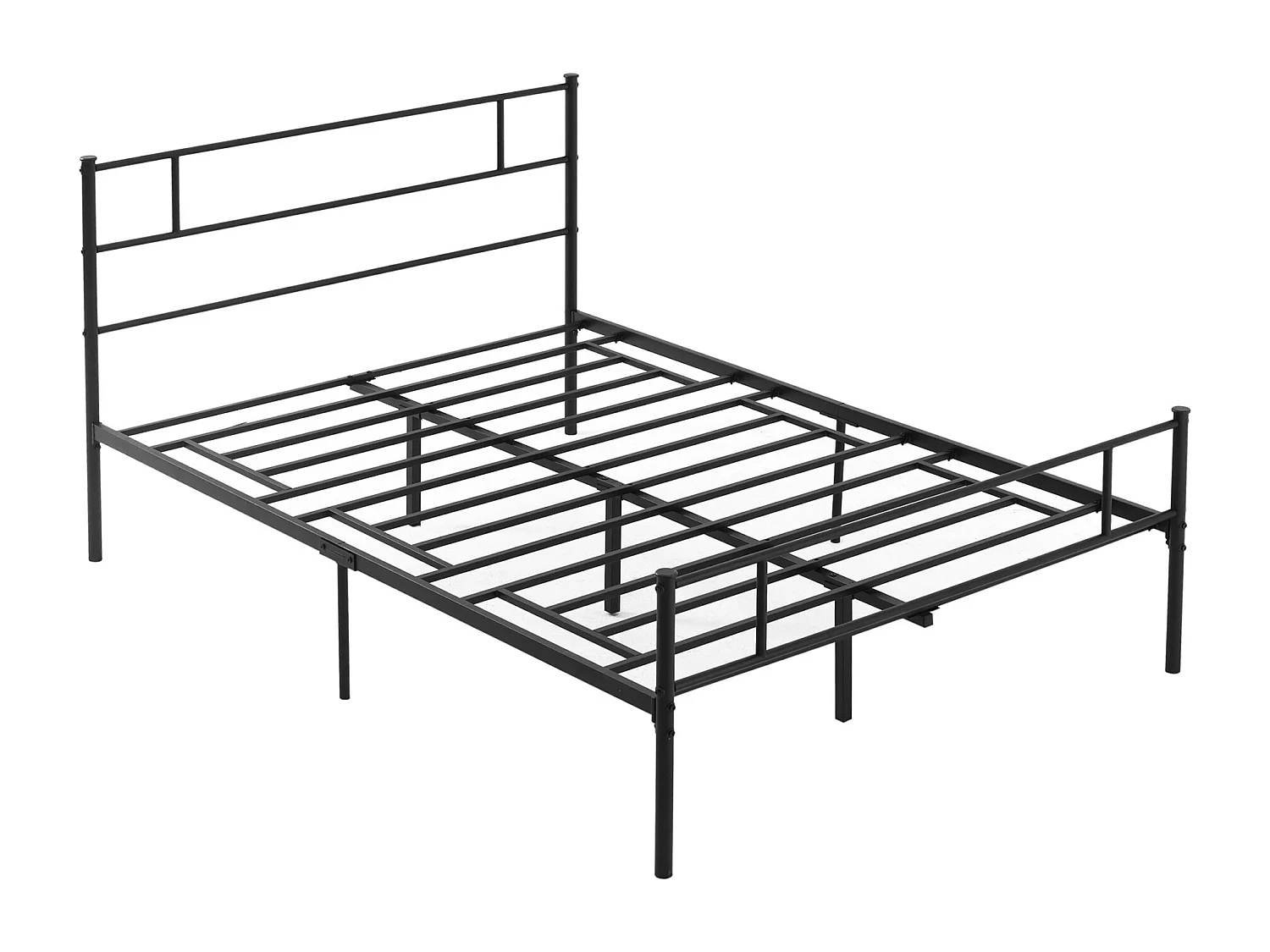Letto una piazza e mezza 140x200cm con doghe e testiera acciaio