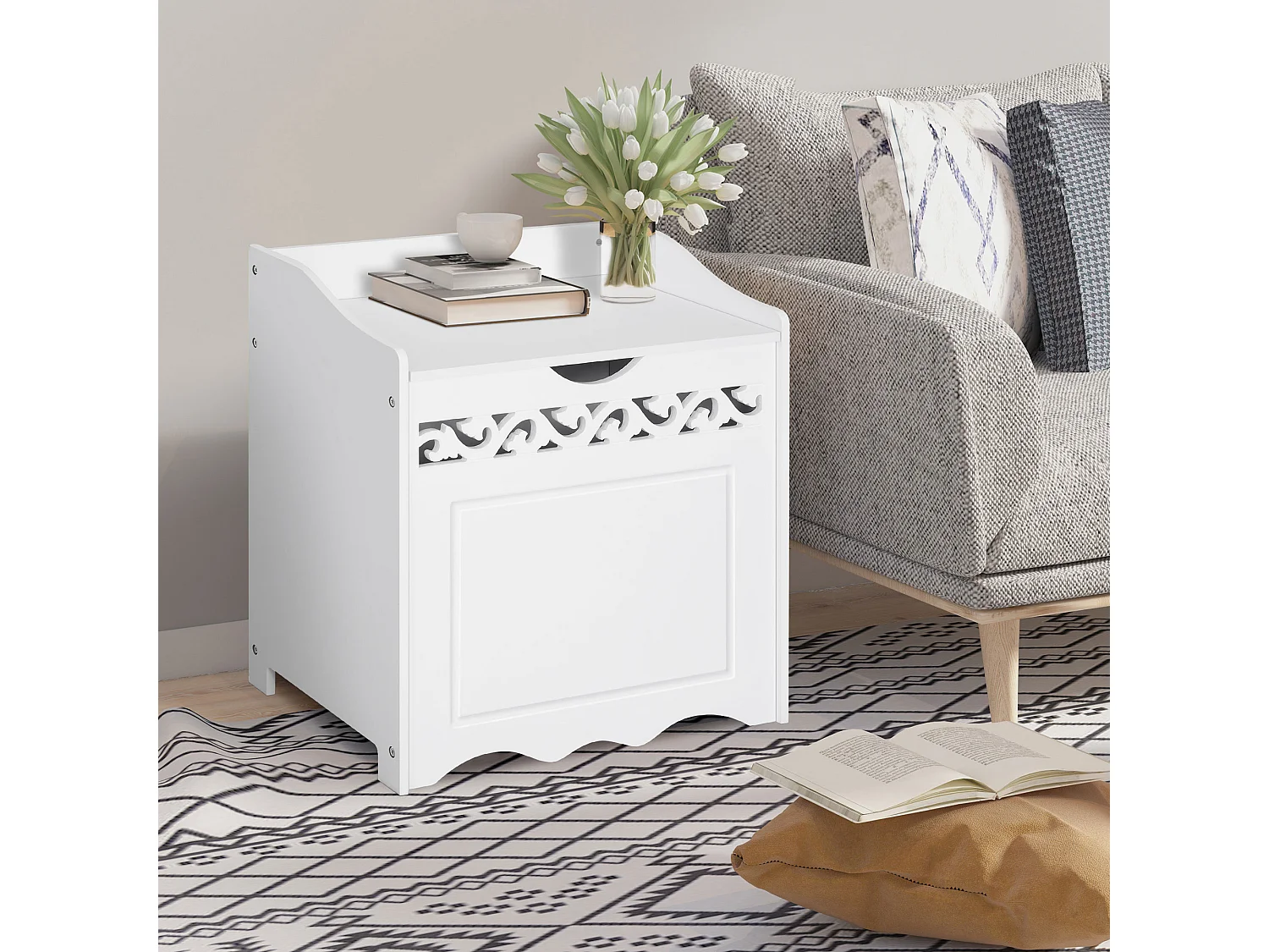 Mobiletto da bagno in legno