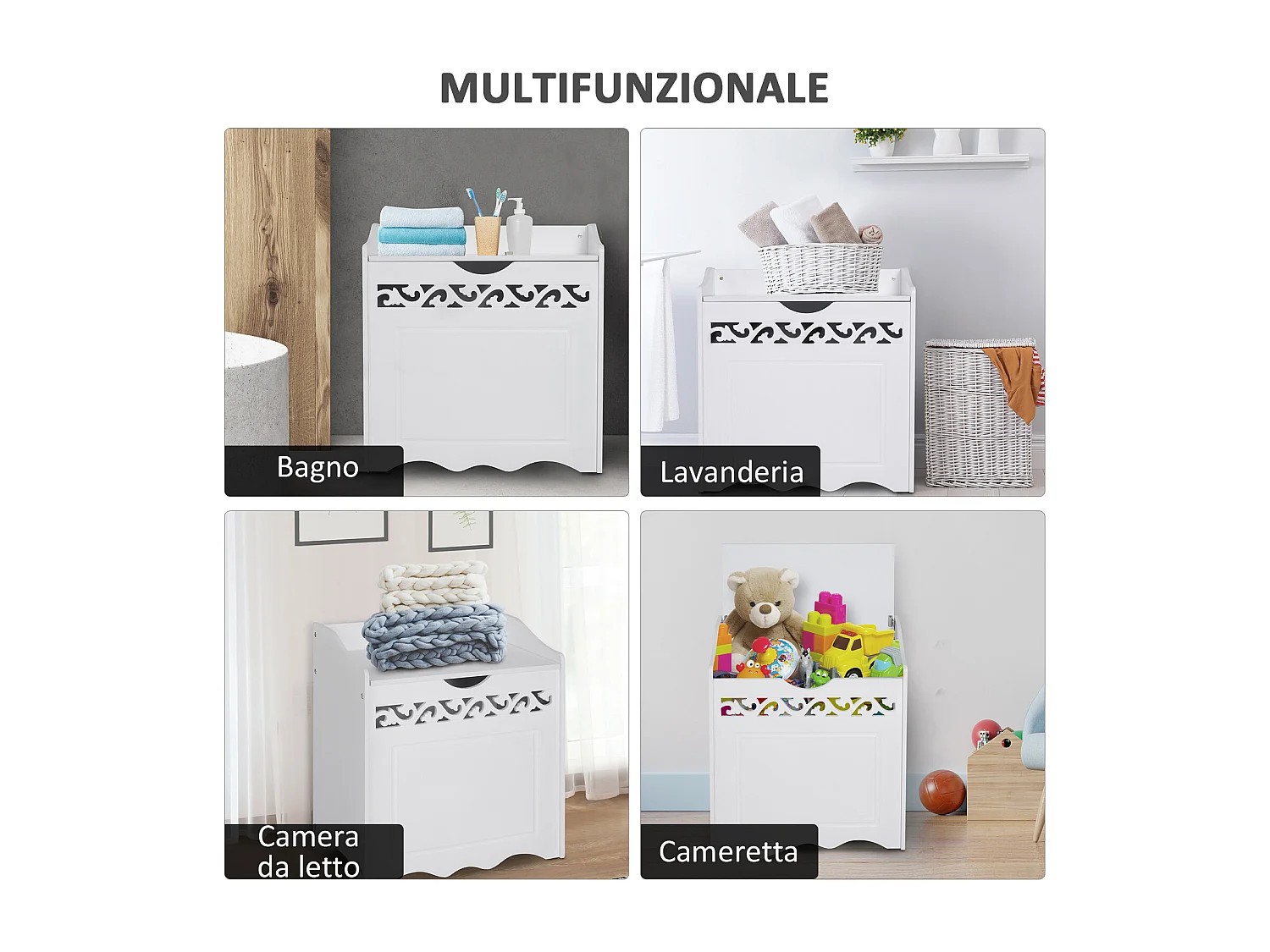 Mobiletto da bagno in legno